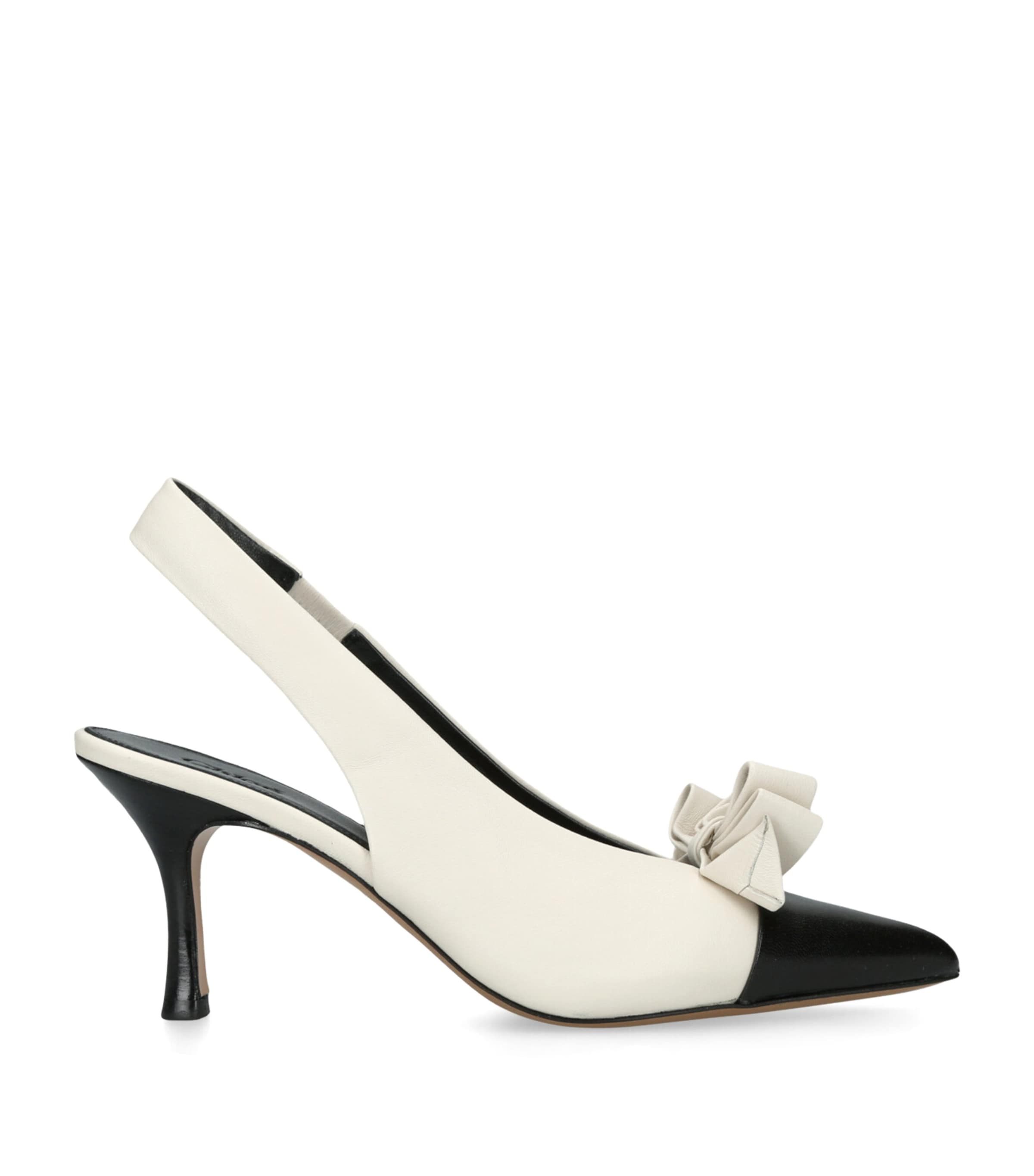 Leather Alba Slingback Heels 80 WHITE Image 1