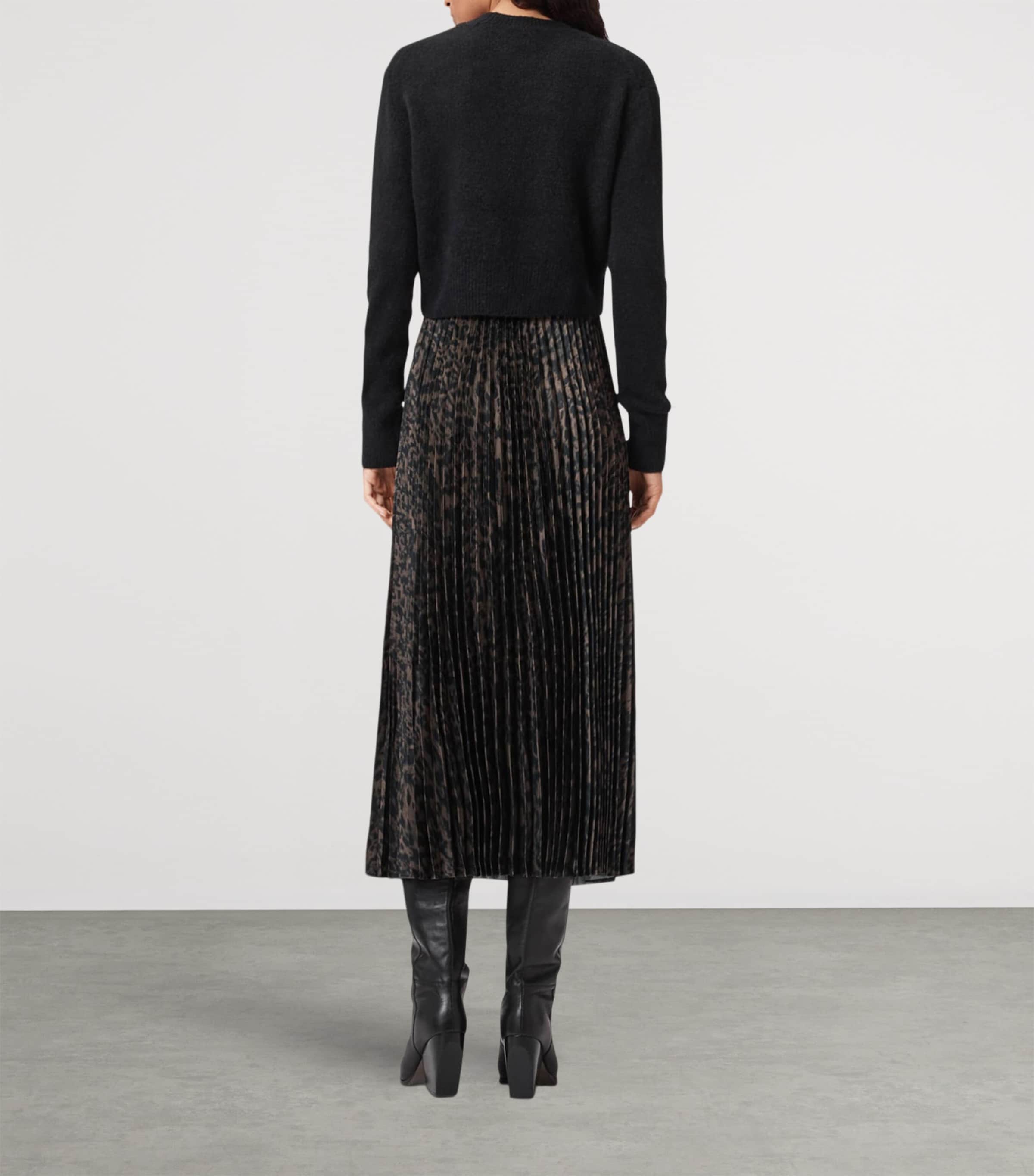 2-In-1 Evia Midi Dress BLACK/FANGO GREEN Image 4