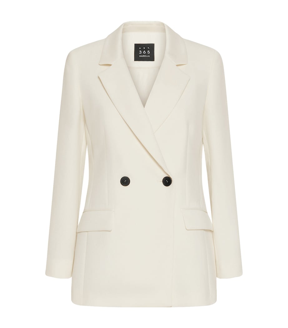 Marella Womens Double-Breasted Blazer Wool White Image 1