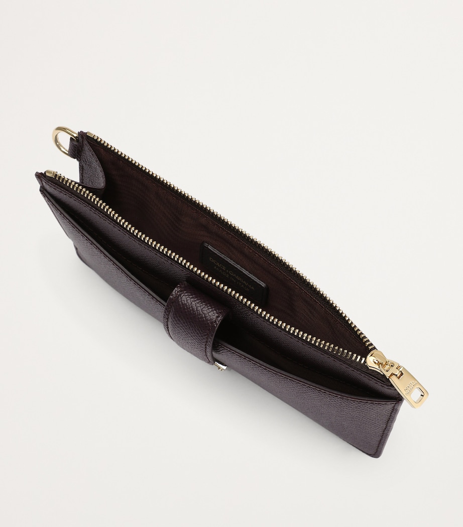 Grained Leather Card Holder 8M073-WINE Image 3