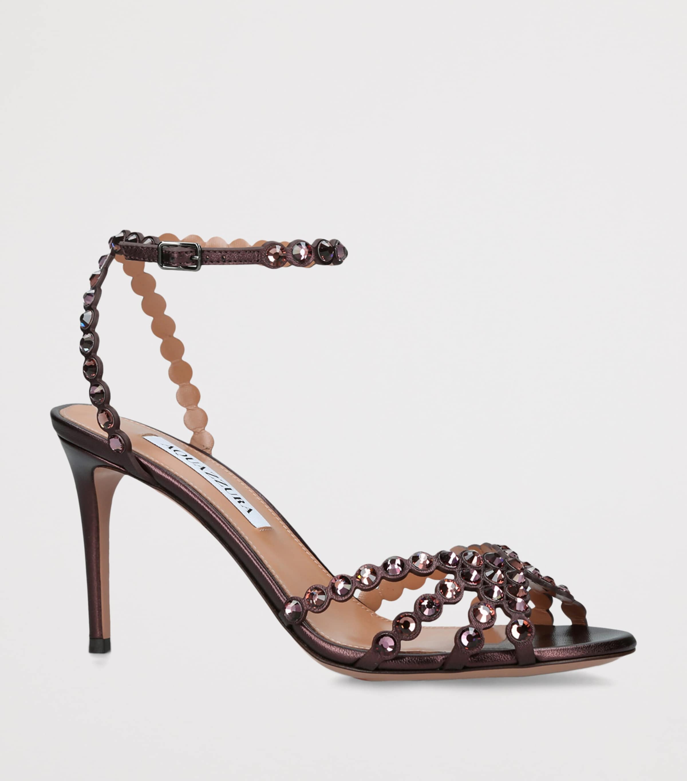 Aquazzura Leather Tequila Sandals 85 Viola Image 2
