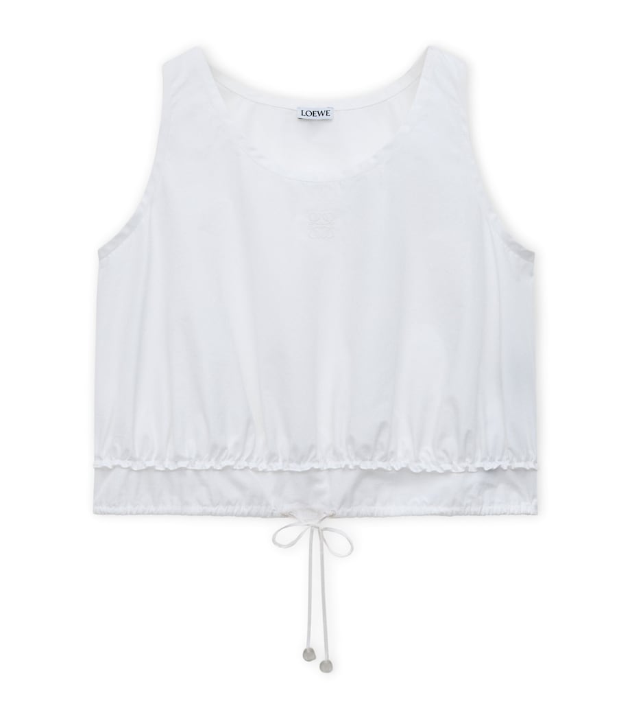 LOEWE Womens x Paula's Ibiza Cotton-Blend Sleeveless Crop Top White Image 1