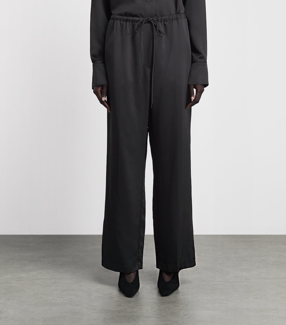 CAMILLA AND MARC Womens Satin Drawstring Trousers Dblk Black Image 4