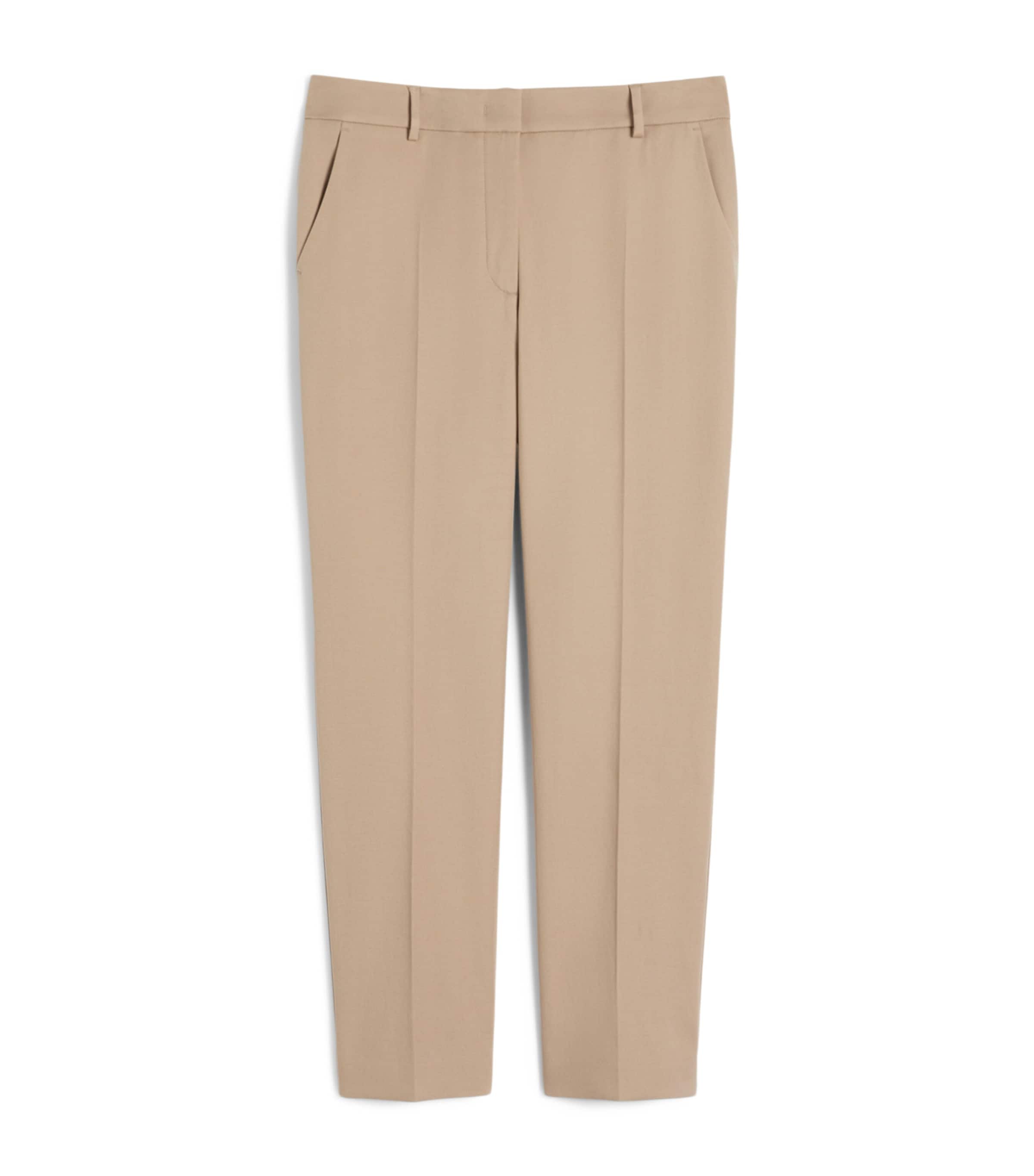 Weekend Max Mara Womens Stretch-Cotton Ankle-Length Trousers Camel Image 1