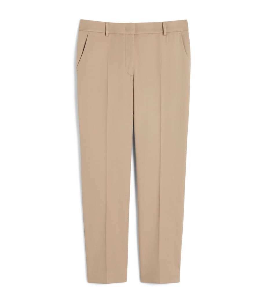 Weekend Max Mara Womens Stretch-Cotton Ankle-Length Trousers Camel Image 1