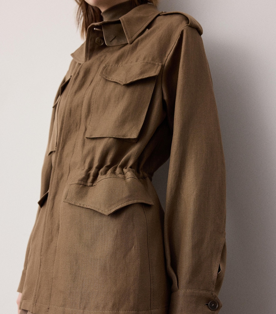Ralph Lauren Collection Womens Cashmere-Linen Milton Field Jacket Portobello Image 4