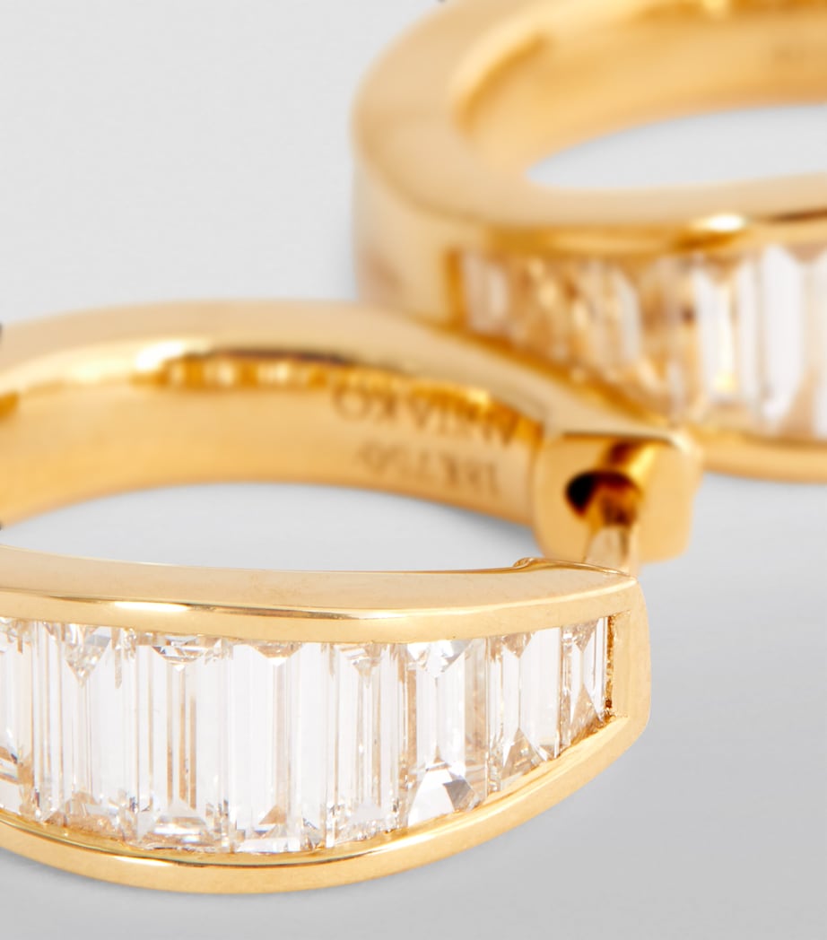 Yellow Gold and Diamond Huggie Earrings YELLOW GOLD Image 6