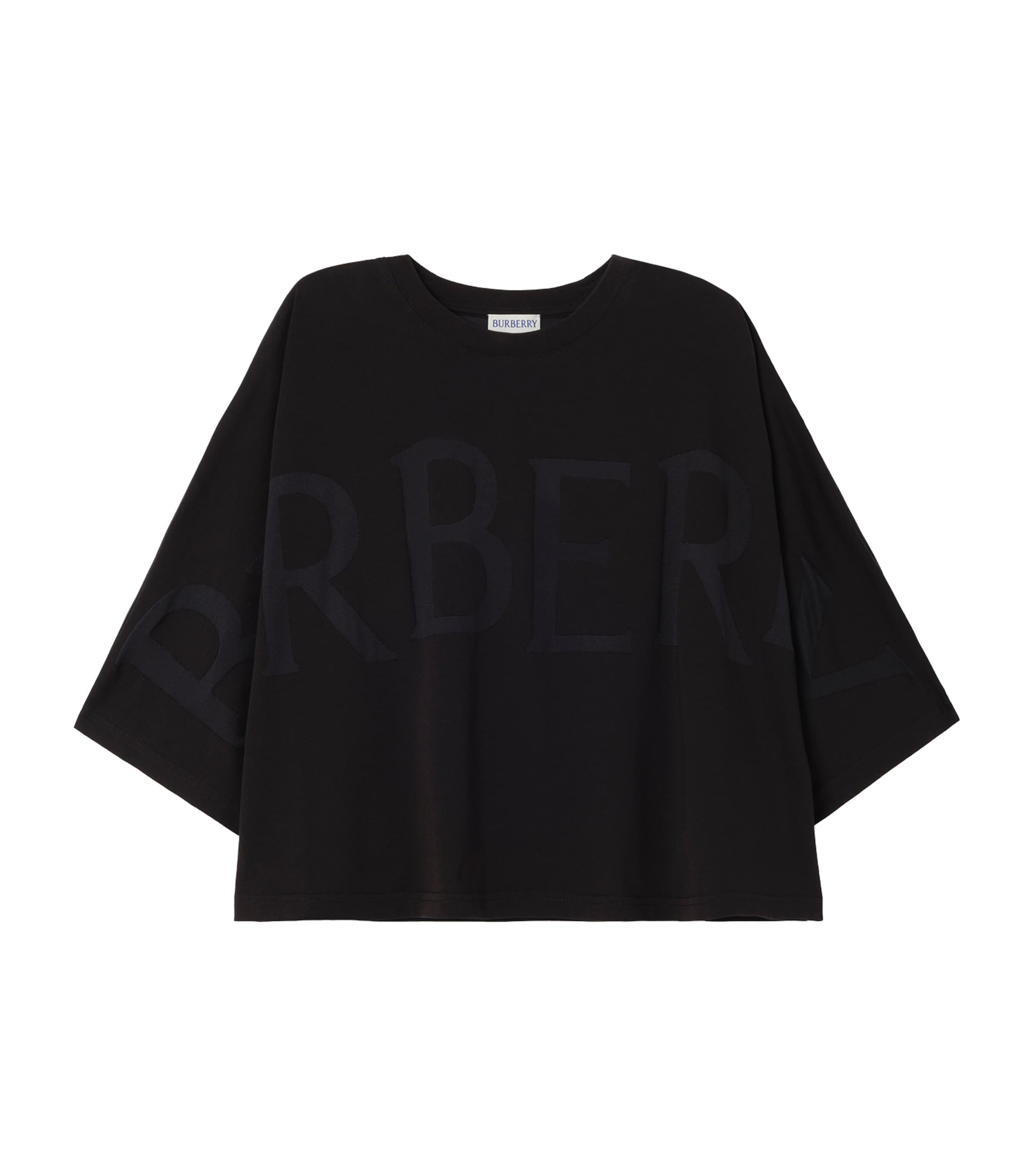 Burberry Womens Logo Cropped T-Shirt Black Image 1