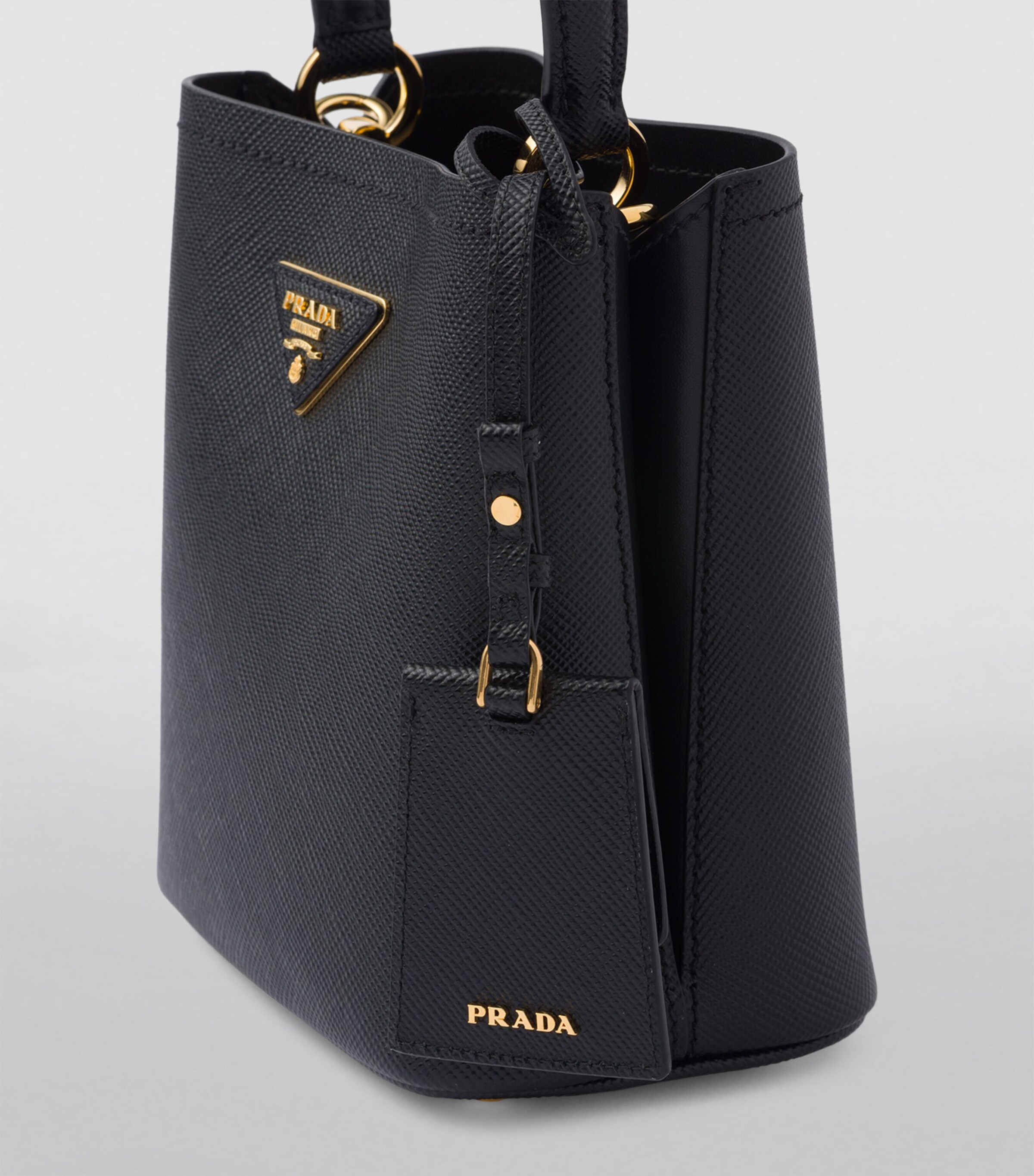 Small Leather Saffiano Panier Top-Handle Bag F0002 Image 8