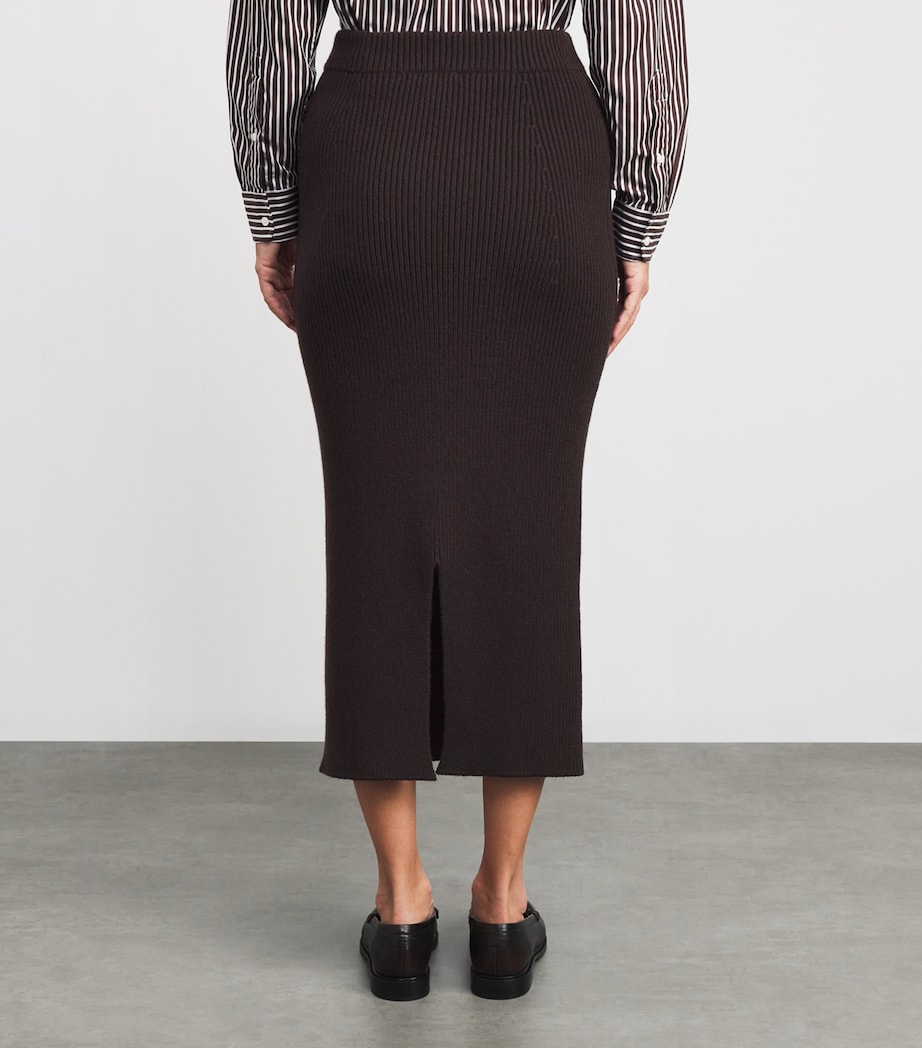 Cashmere-Blend Ribbed Midi Skirt SB7290 MOLASSES Image 4
