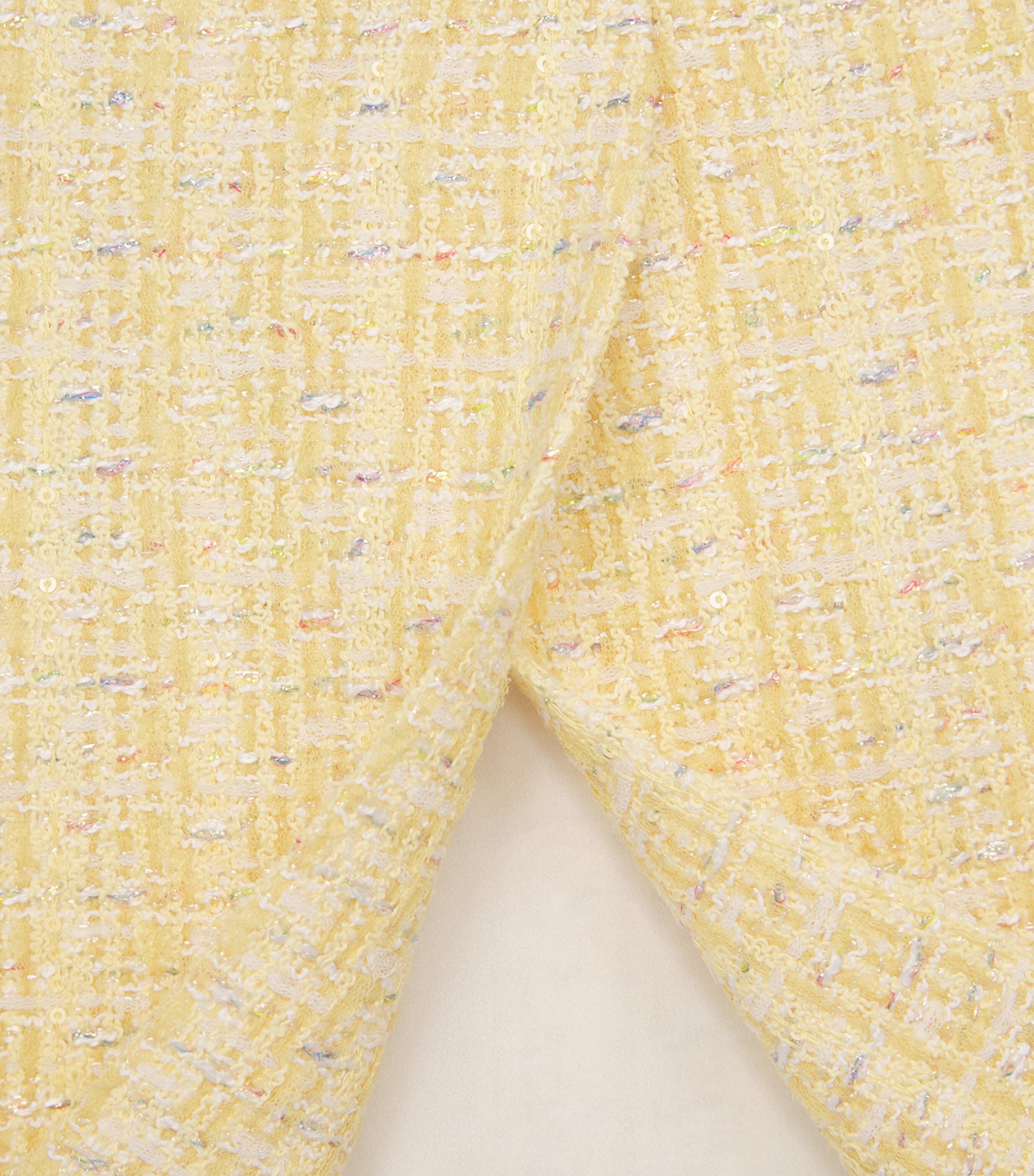 Alessandra Rich Womens Tweed Sequin-Embellished Midi Skirt Yellow Whit Image 6