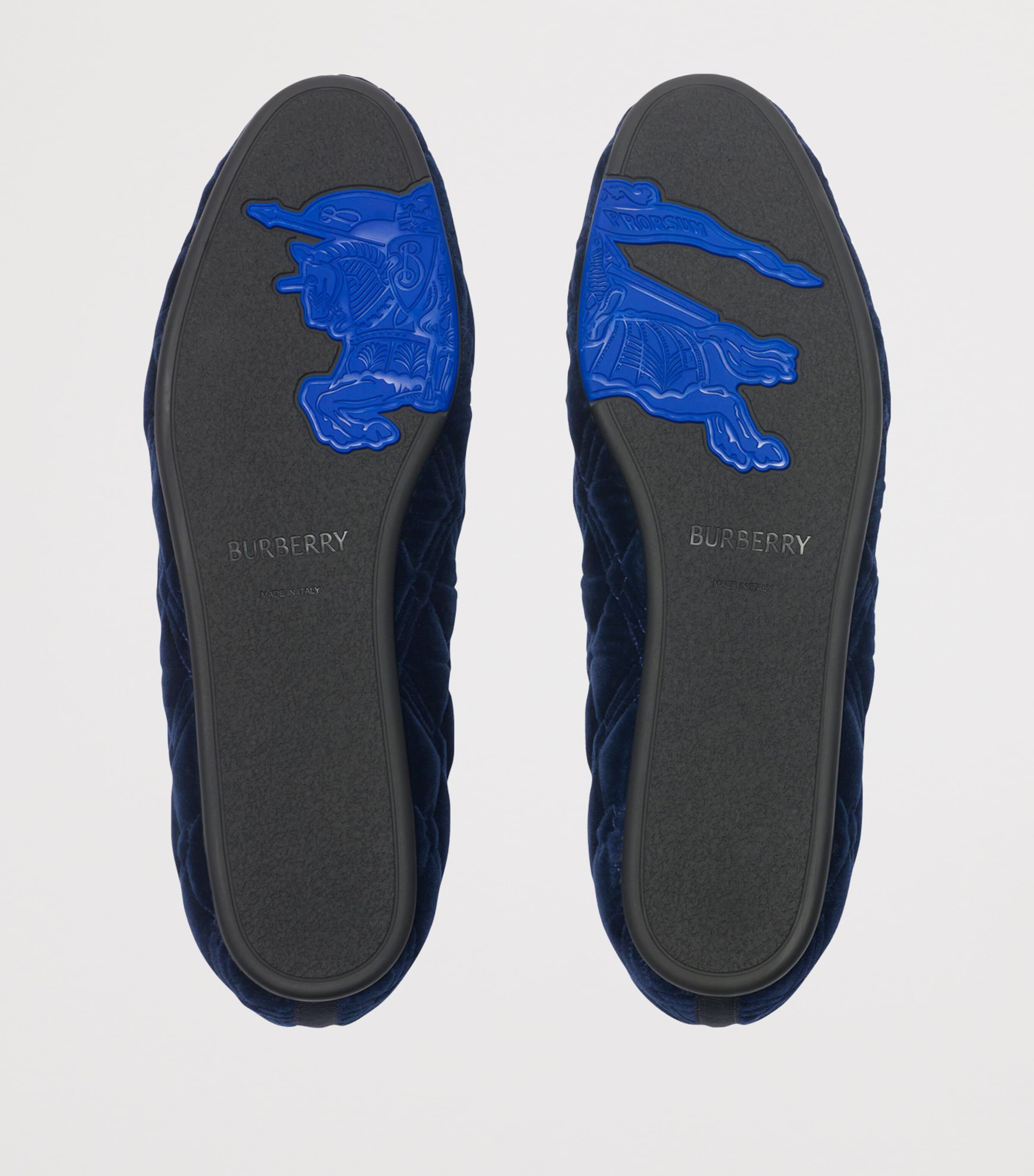 Velvet Quilted Estate Slippers SILHOUETTE BLUE Image 5