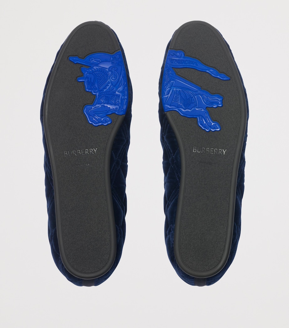 Velvet Quilted Estate Slippers SILHOUETTE BLUE Image 5