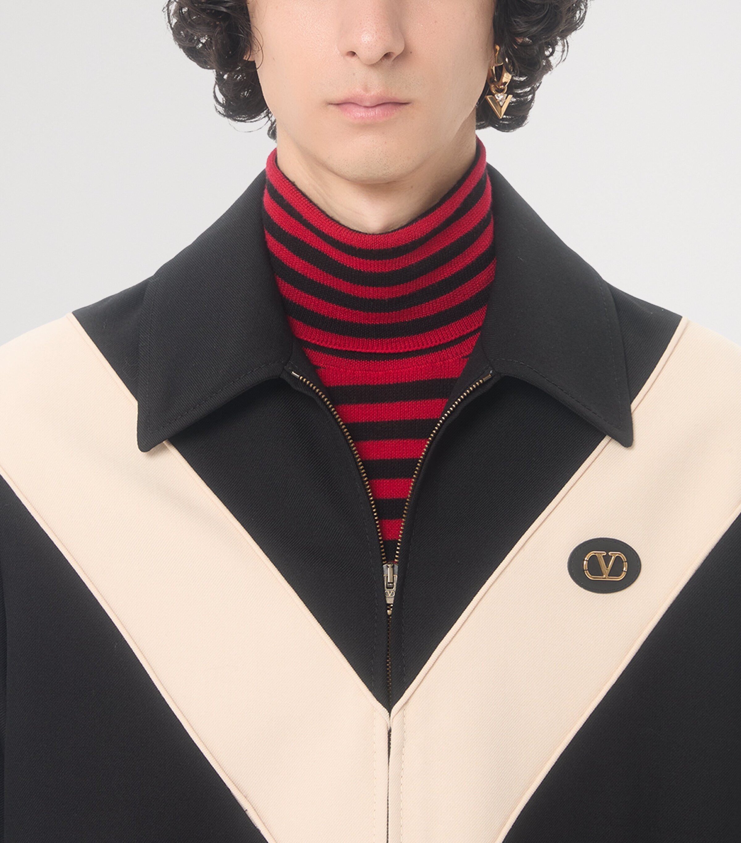 Valentino Garavani Mens Wool-Blend VLogo Jacket Image 6
