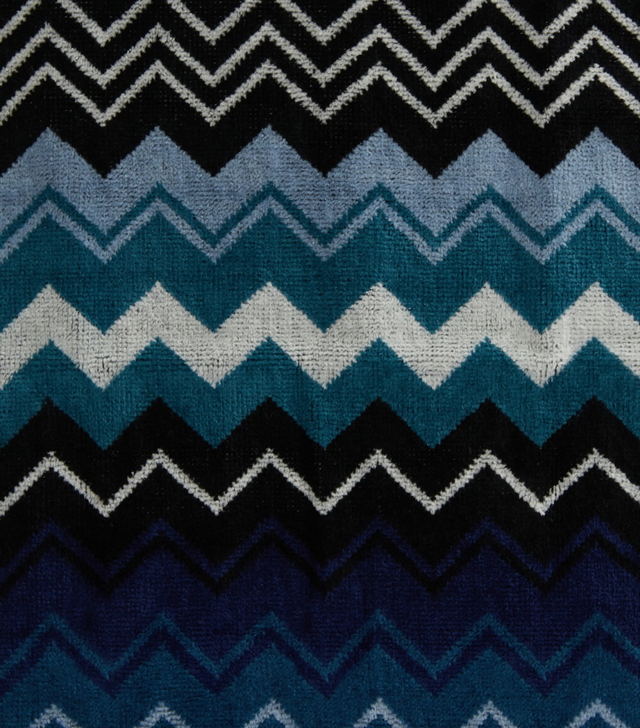 Missoni Home Set of 6 Giacomo Facecloths (30cm x 30cm) Blue Image 4