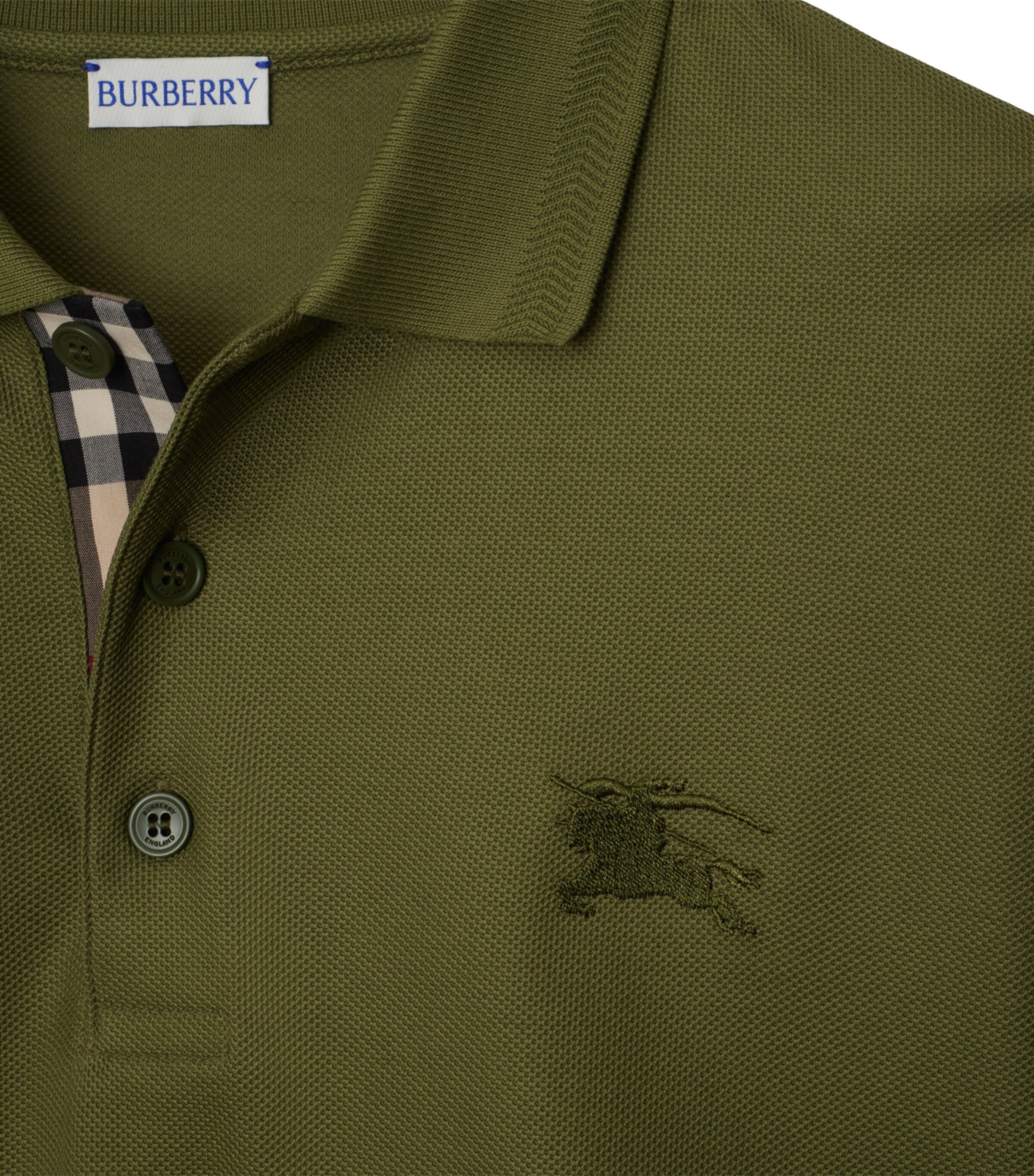 Cotton EKD -Embroidered Long-Sleeve Polo Shirt OLIVE Image 5