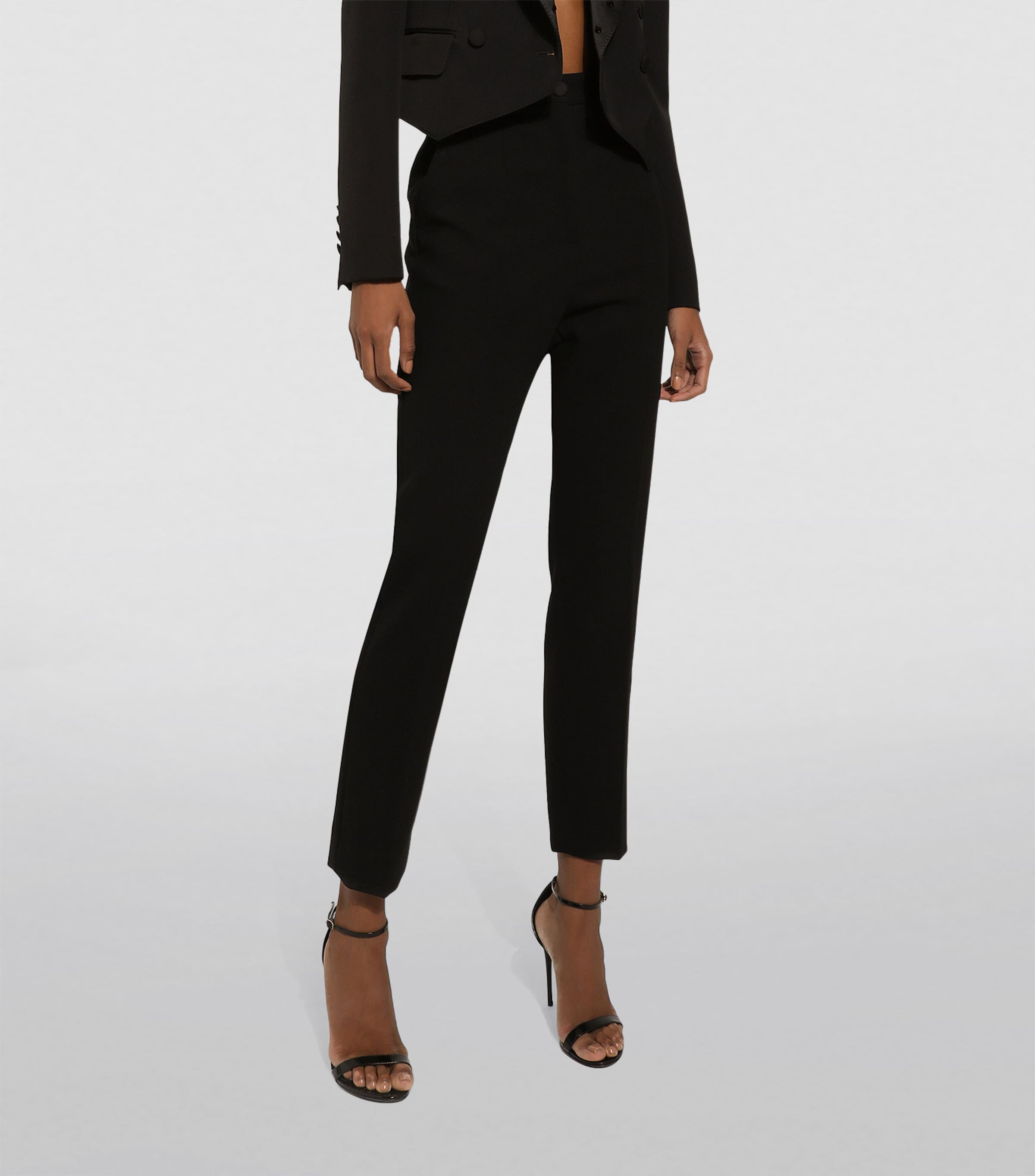 Wool High-Waisted Trousers N0000-BLACK Image 3