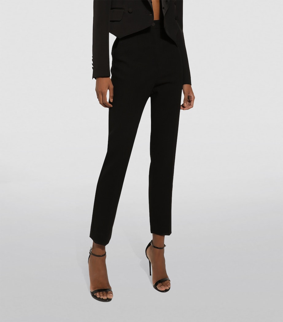 Wool High-Waisted Trousers N0000-BLACK Image 3
