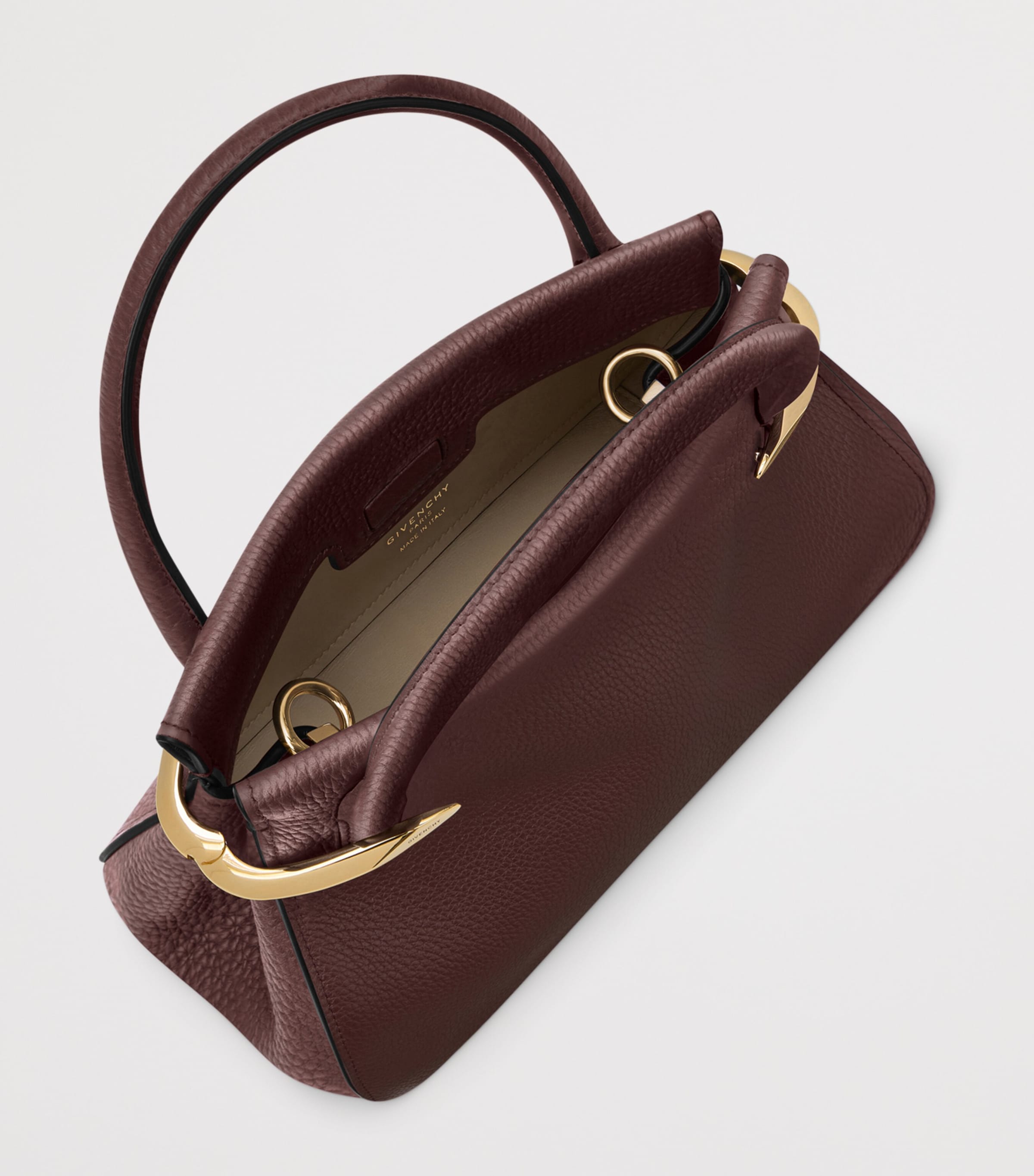 Mini Leather Pinch Top-Handle Bag EBONY BROWN Image 5