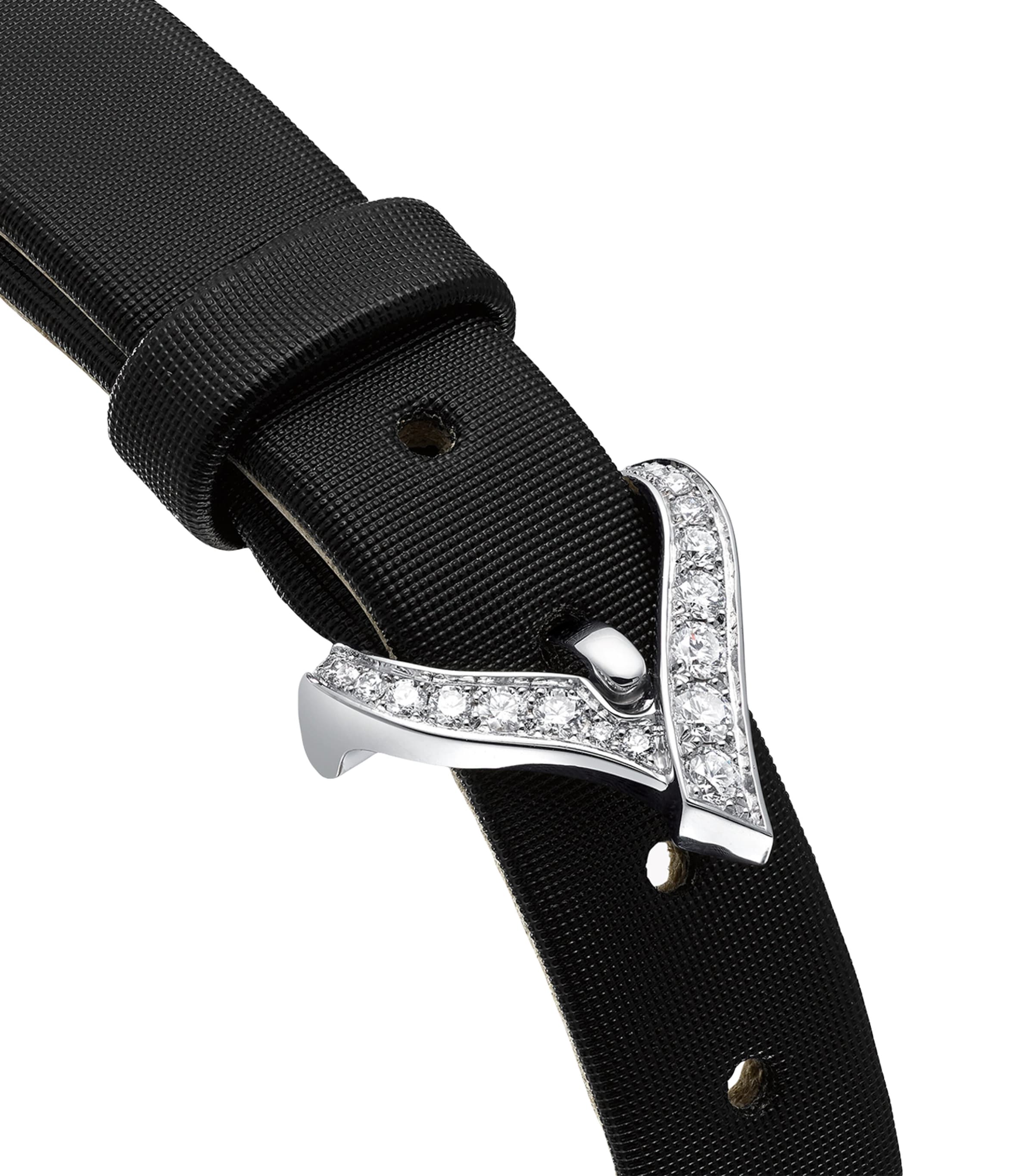 White Gold and Diamond Tilda's Bow Watch 22.5mm BLACK Image 5