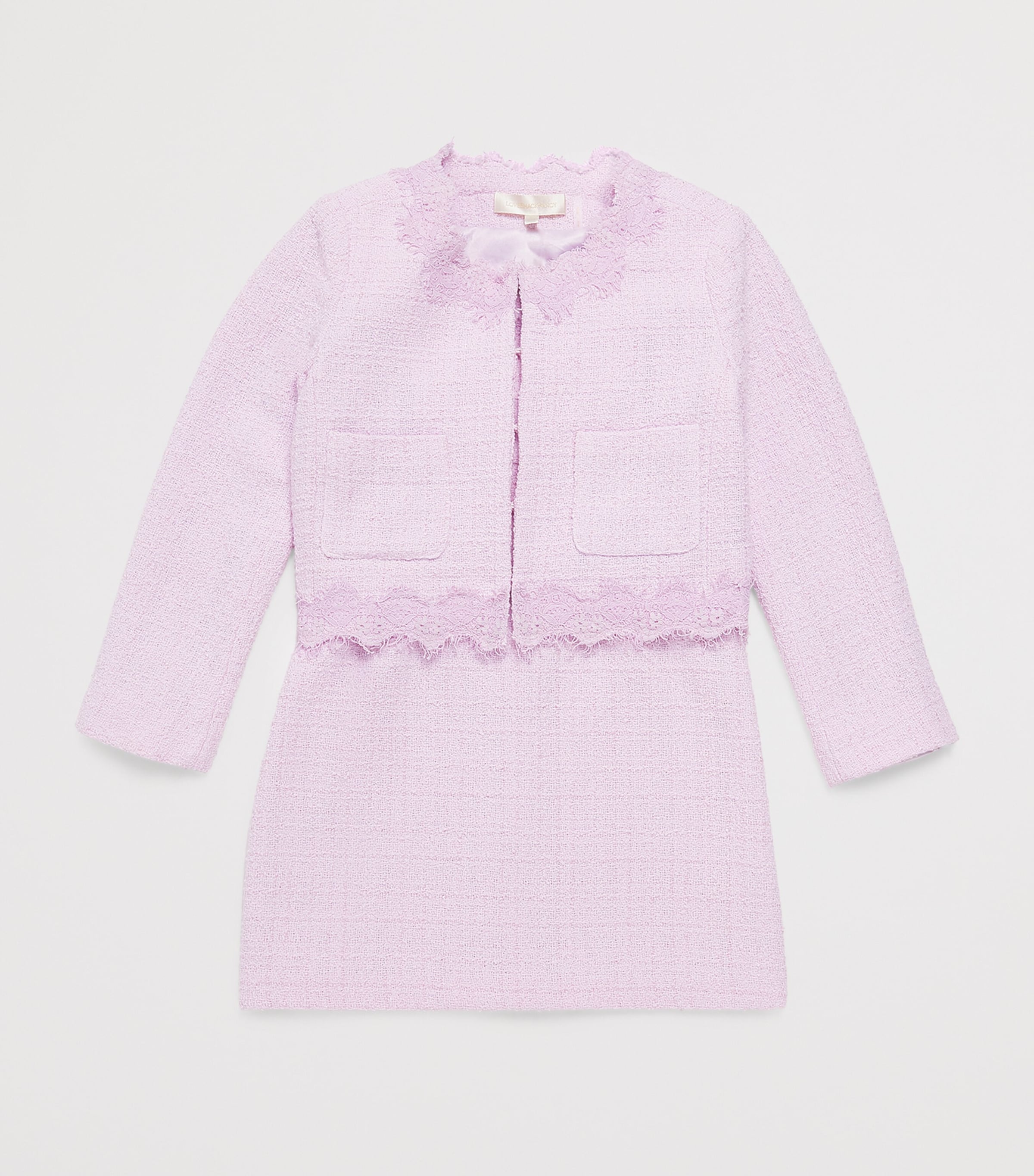 LoveShackFancy Lace-Trim Tweed Erina Jacket (8-14 Years) Image 3