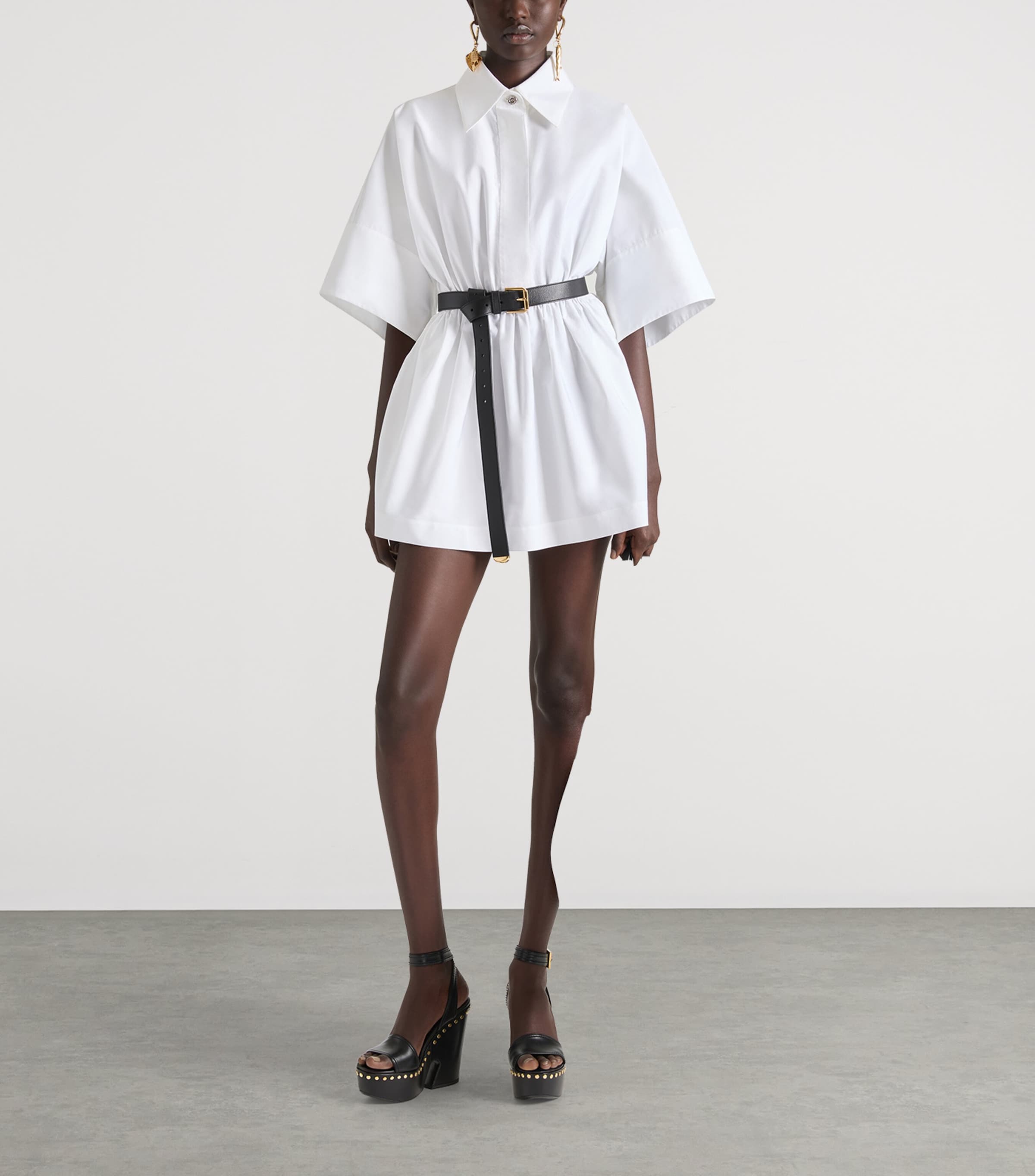 Medium Leather Facet Shoulder Bag BLACK Image 2