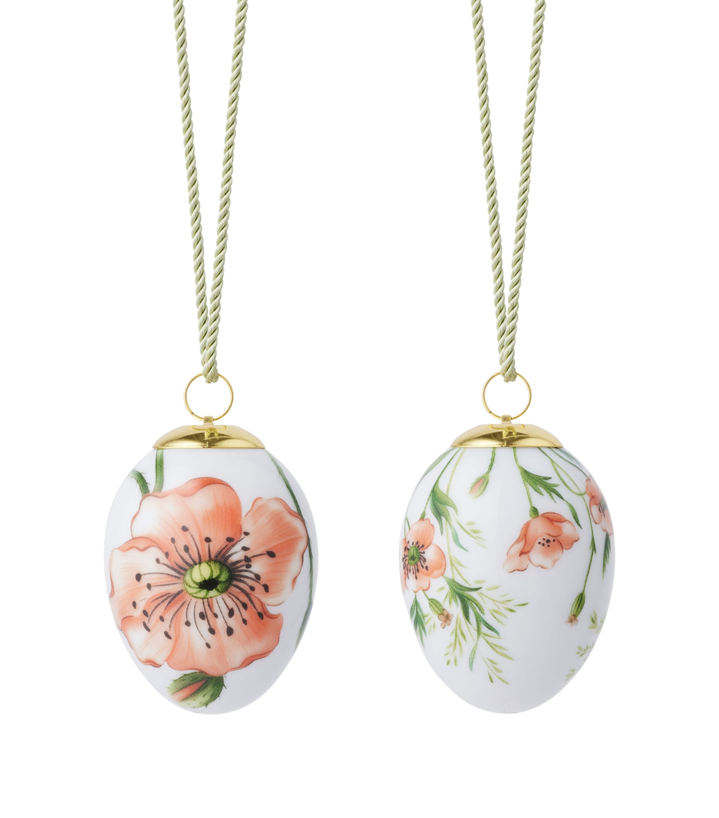 Royal Copenhagen Set of 2 Porcelain Poppy Eggs (6cm) Image 1