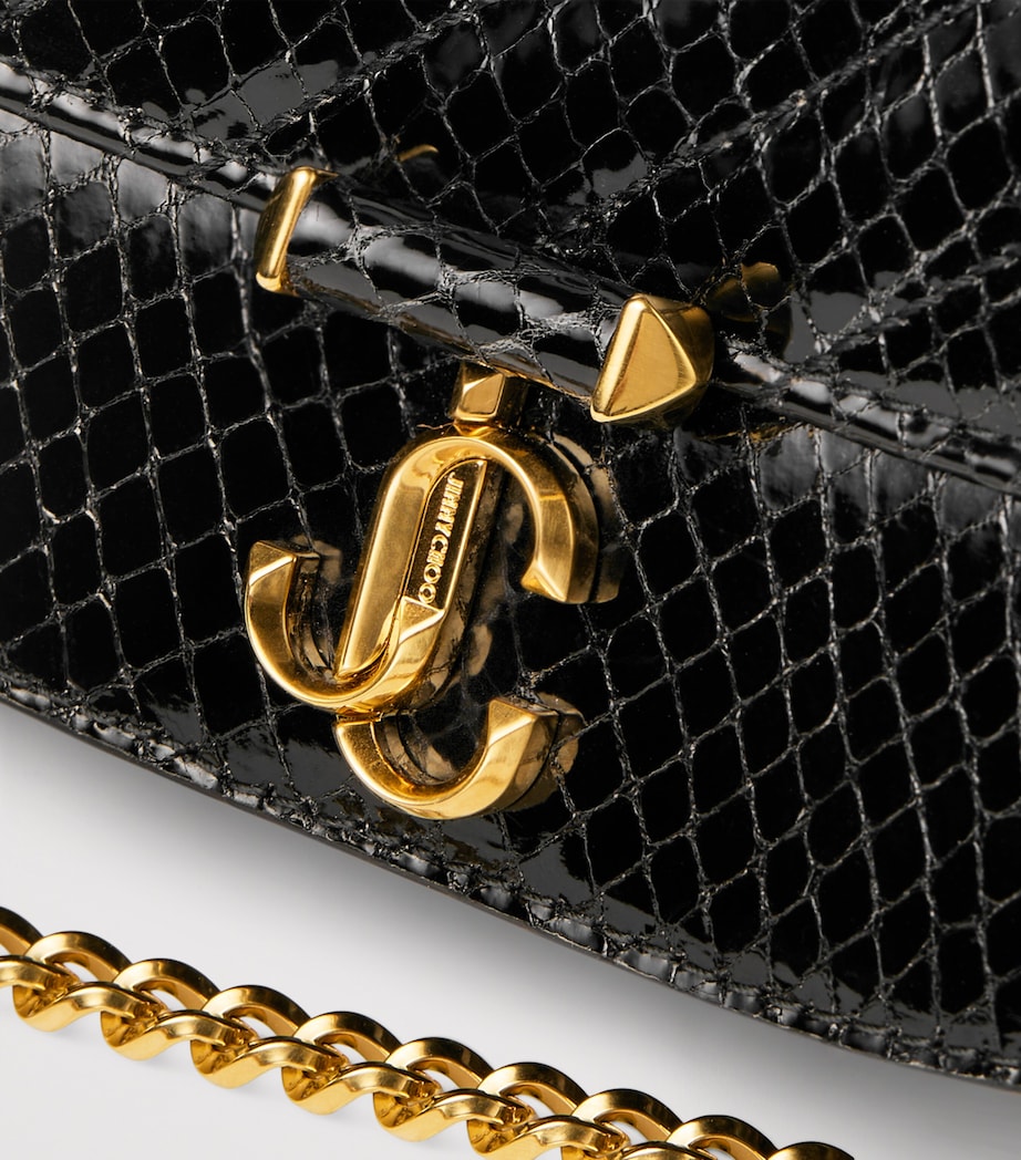 Leather Curve Chain Wallet BLACK/SHINY GOLD Image 5