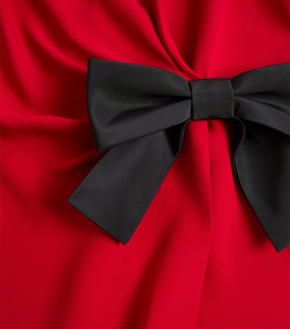 Silk Bow-Detail Mini Dress 9QK Image 3