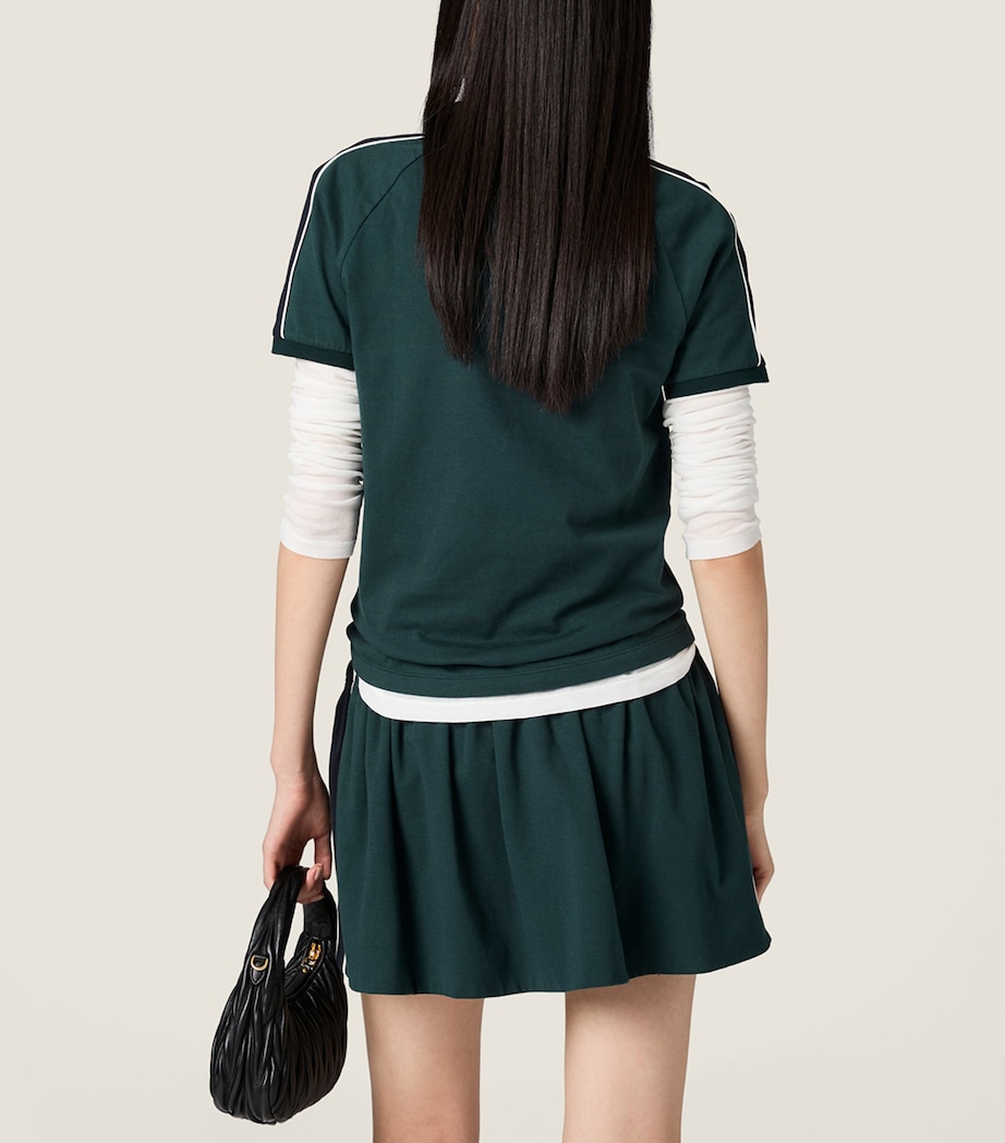 Miu Miu Womens Cotton Jersey Polo Shirt Image 3