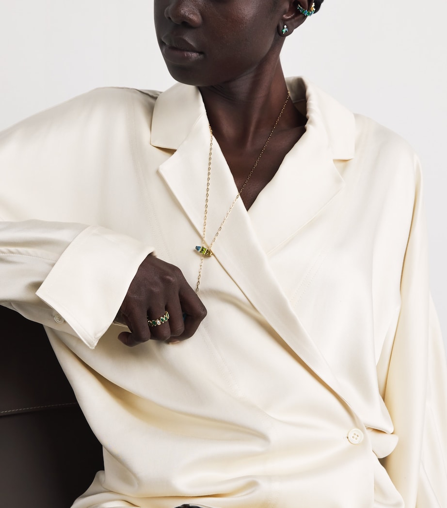 Yellow Gold, Diamond and Emerald Eternity Ring YELLOW GOLD Image 5