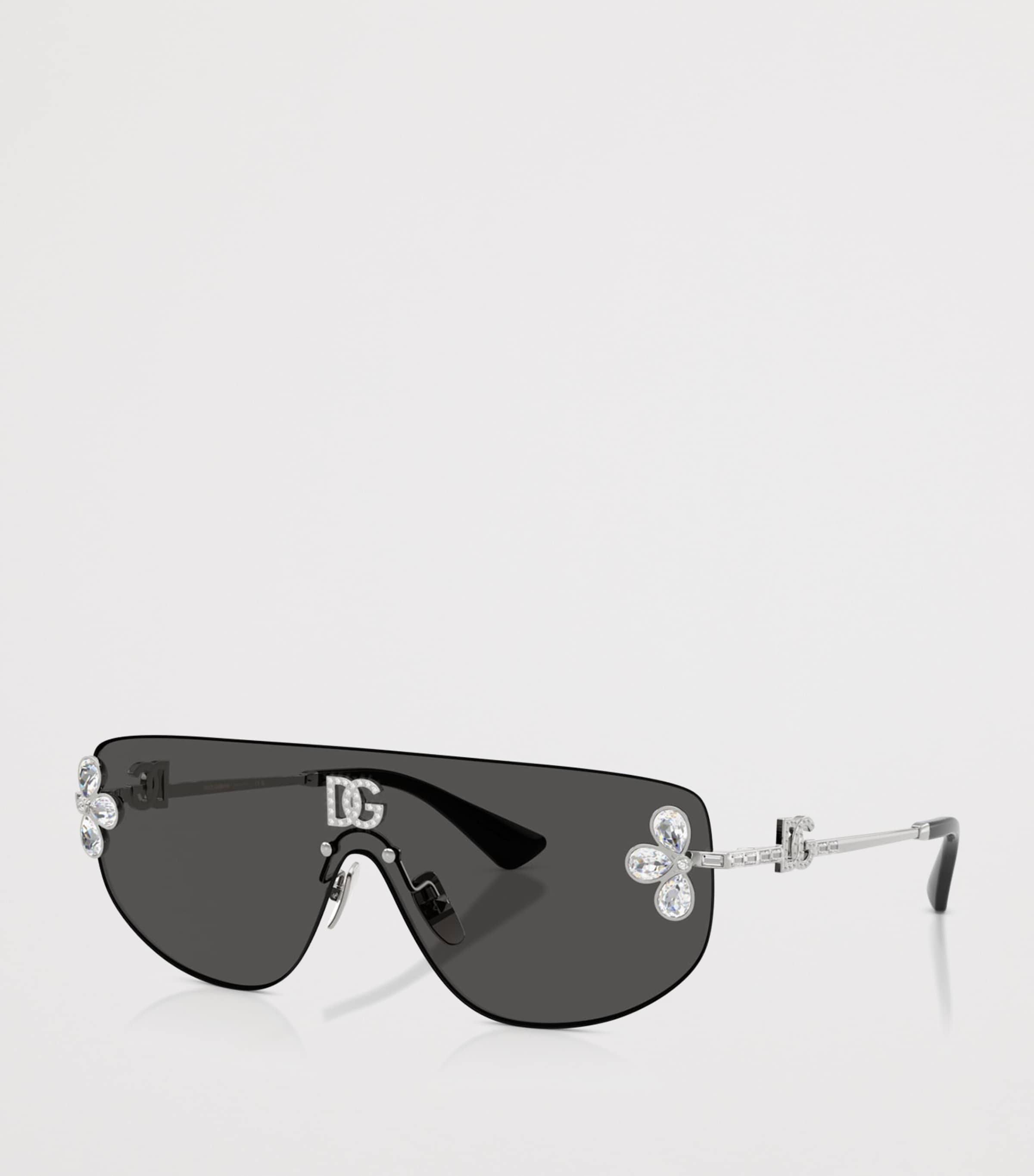 Dolce&Gabbana Crystal-Embellished Visor sunglasses Silver Image 2