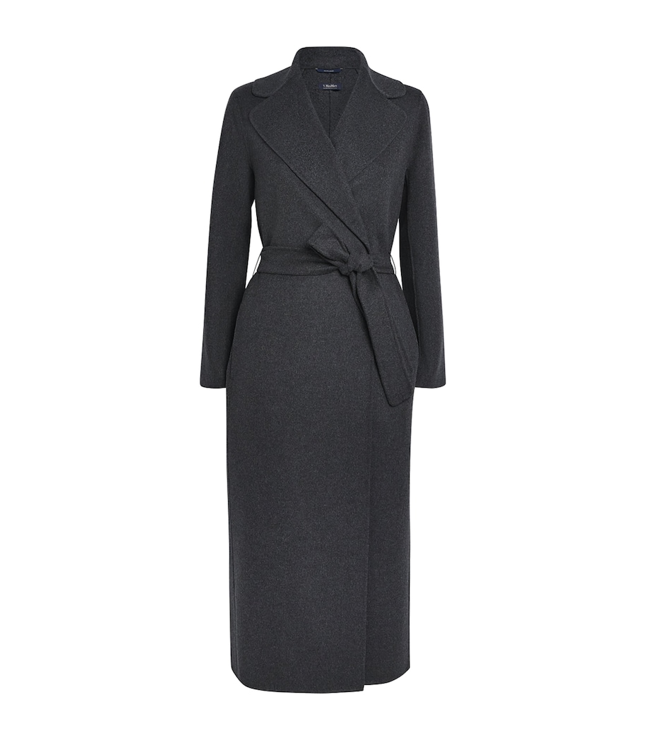 Virgin Wool Wrap Coat DARK GREY Image 1