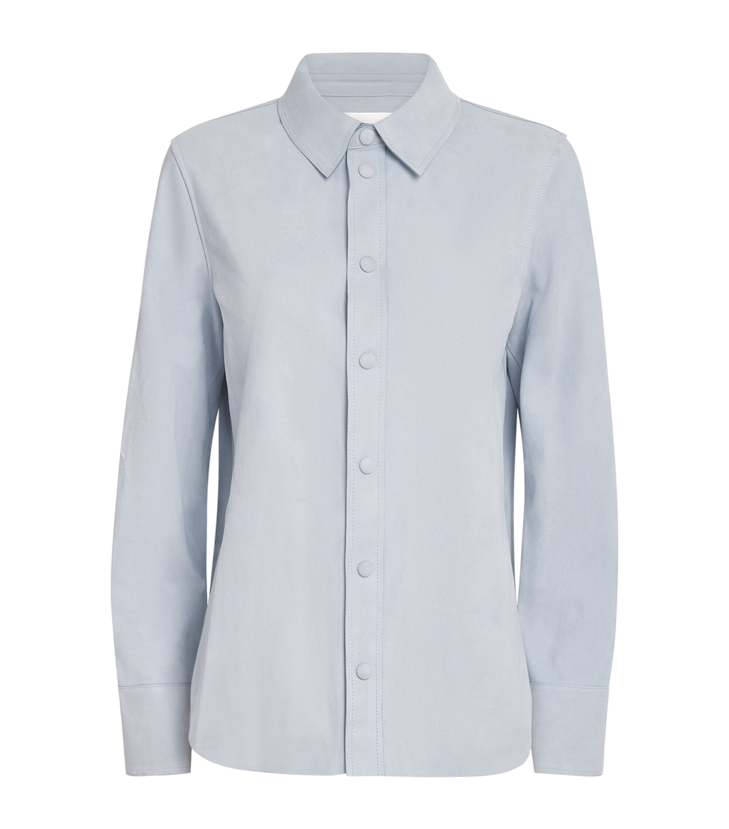FRAME Womens Goat Suede Shirt Skyb Sky Blue Image 1