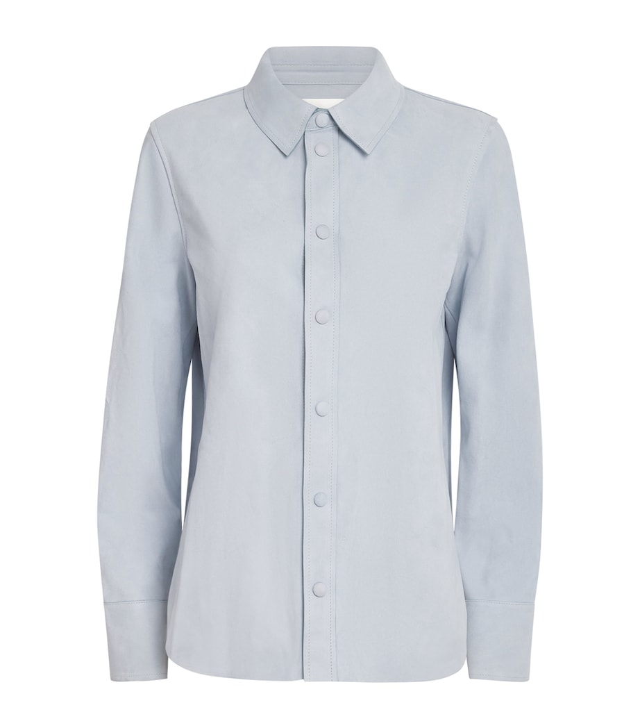 FRAME Womens Goat Suede Shirt Skyb Sky Blue Image 1