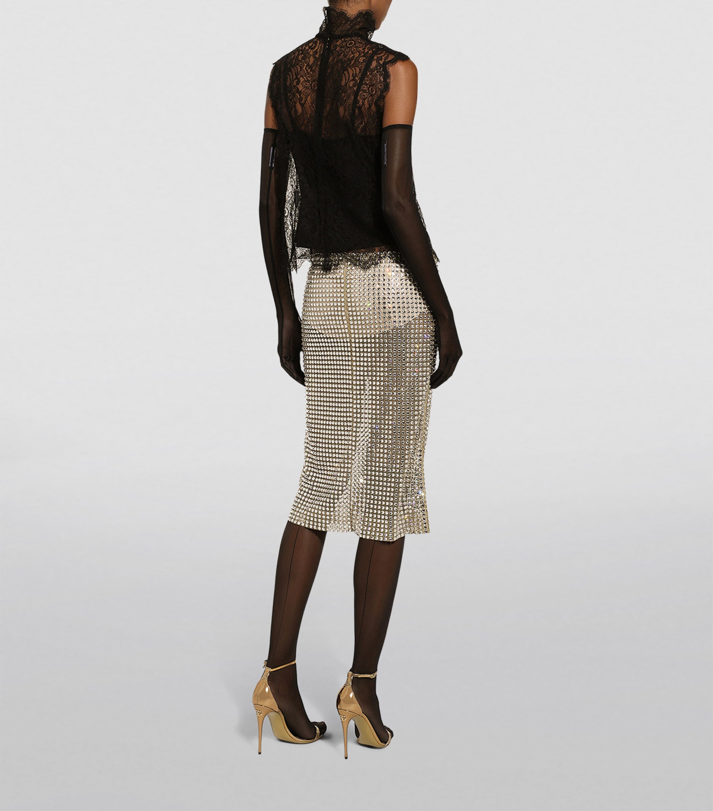 Lace Sleeveless Blouse N0000-BLACK Image 7