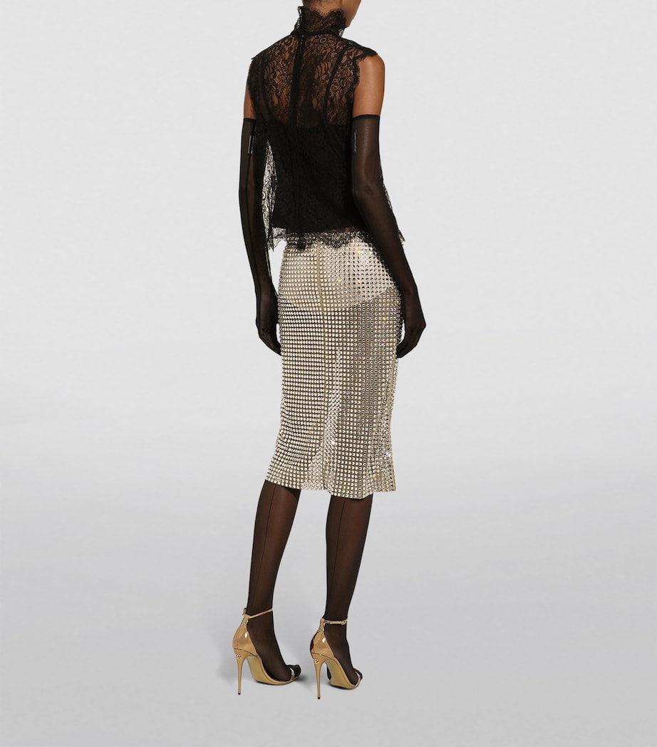 Lace Sleeveless Blouse N0000-BLACK Image 7