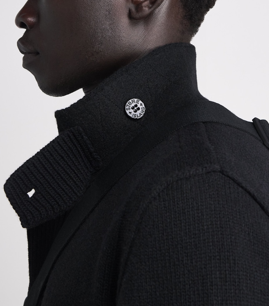 Stone Island Mens Lambswool Stand-Collar Cardigan Image 3