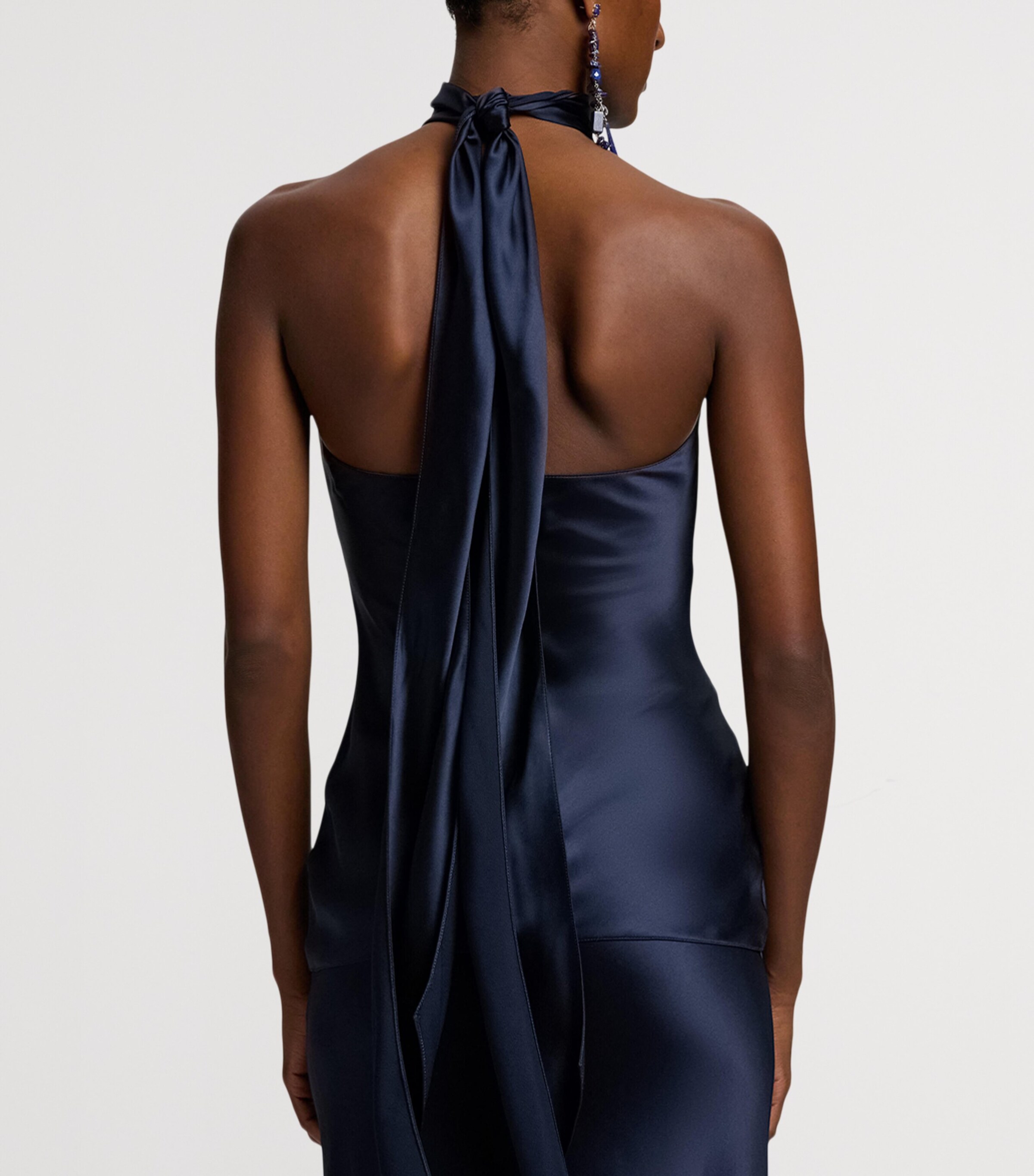 Stretch-Silk Charmeuse Blouse NAVY-410 Image 8