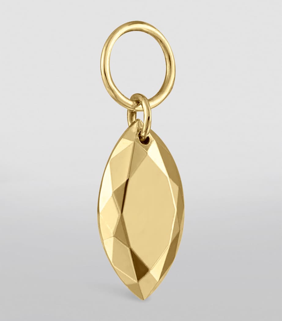 Faceted Gold Marquise Charm (7.5mm) YELLOW GOLD Image 3