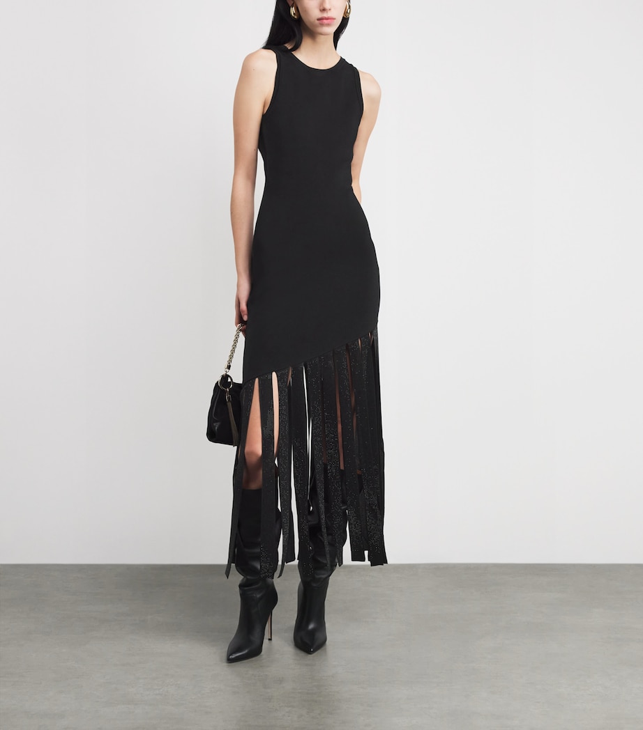Fringed Maxi Dress BLACK Image 2