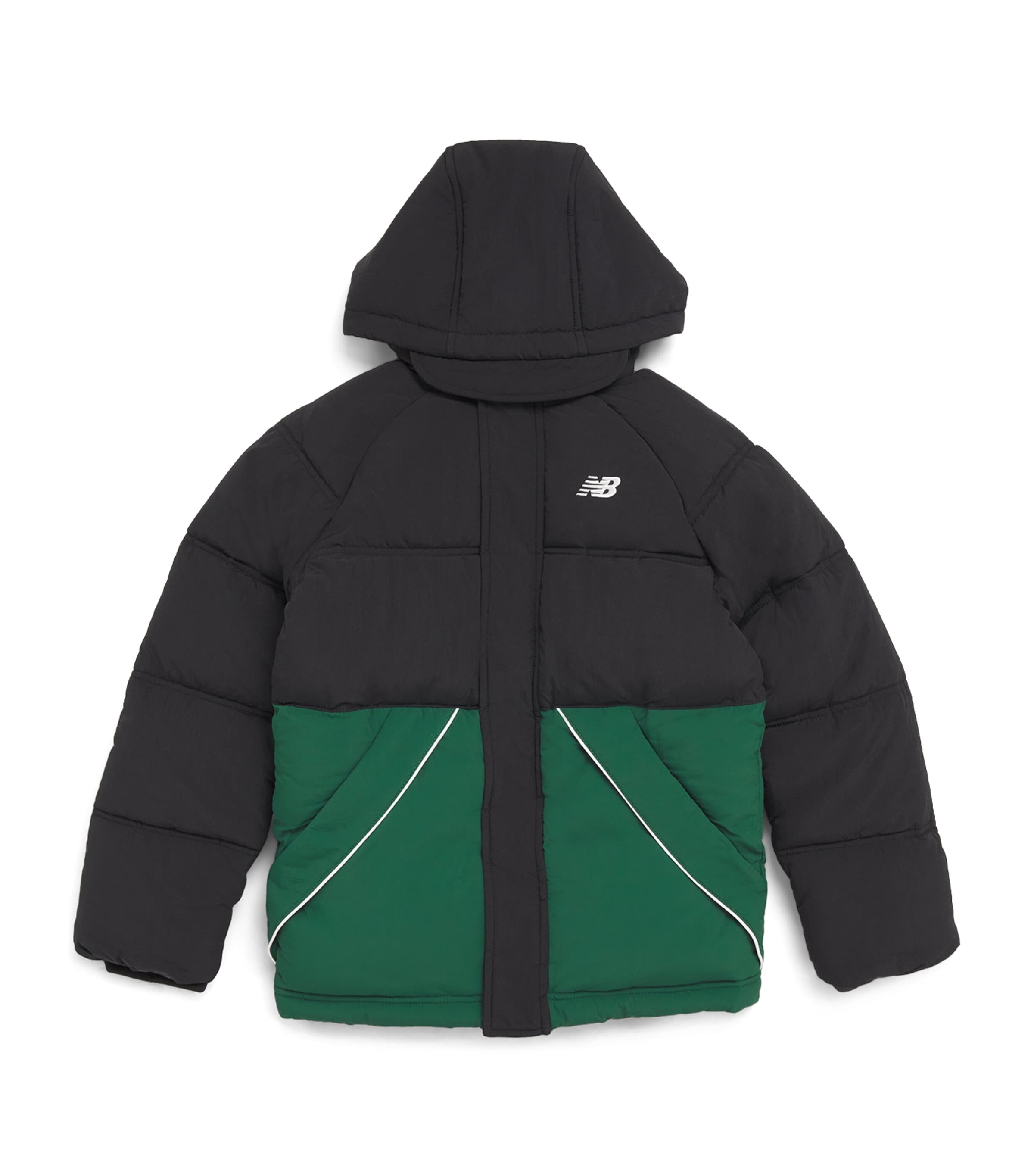 New Balance Raglan Puffer Coat (7-16 Years) In Black