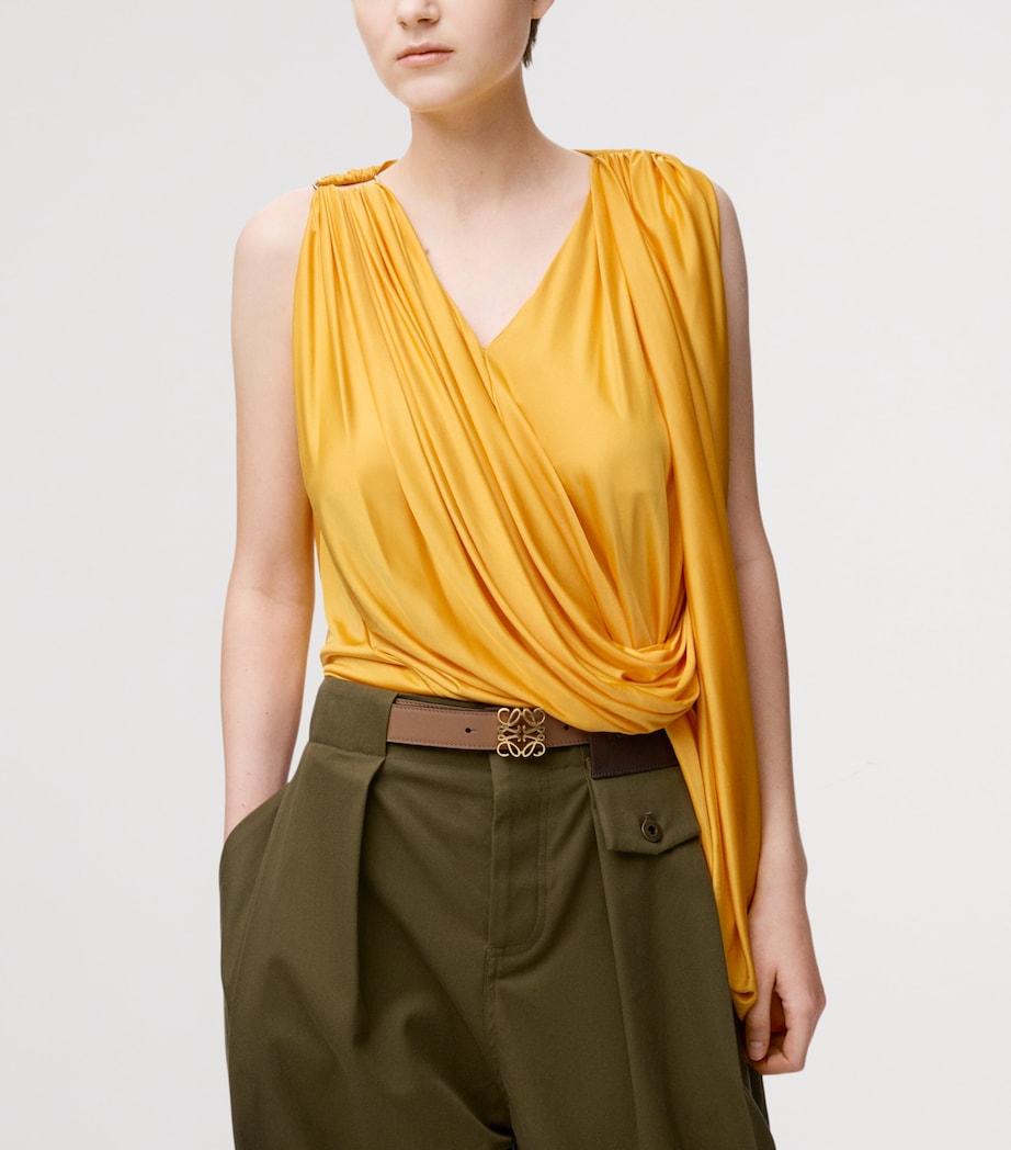 Leather Reversible Anagram Bombé Belt MOCHA/SLATE Image 2