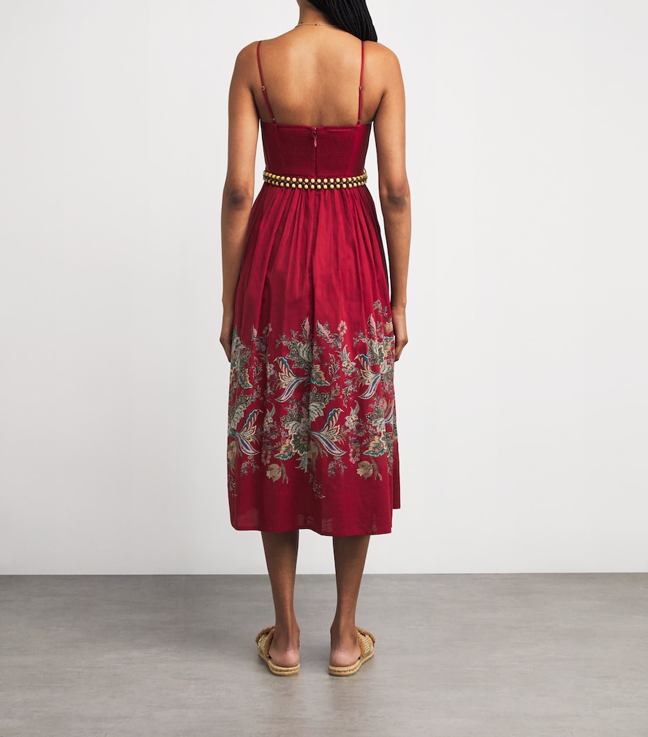 rhiannon corset top midi dress RHIANNON METALLIC JACQUARD AND SILK TAFFETA MAXI DRESS