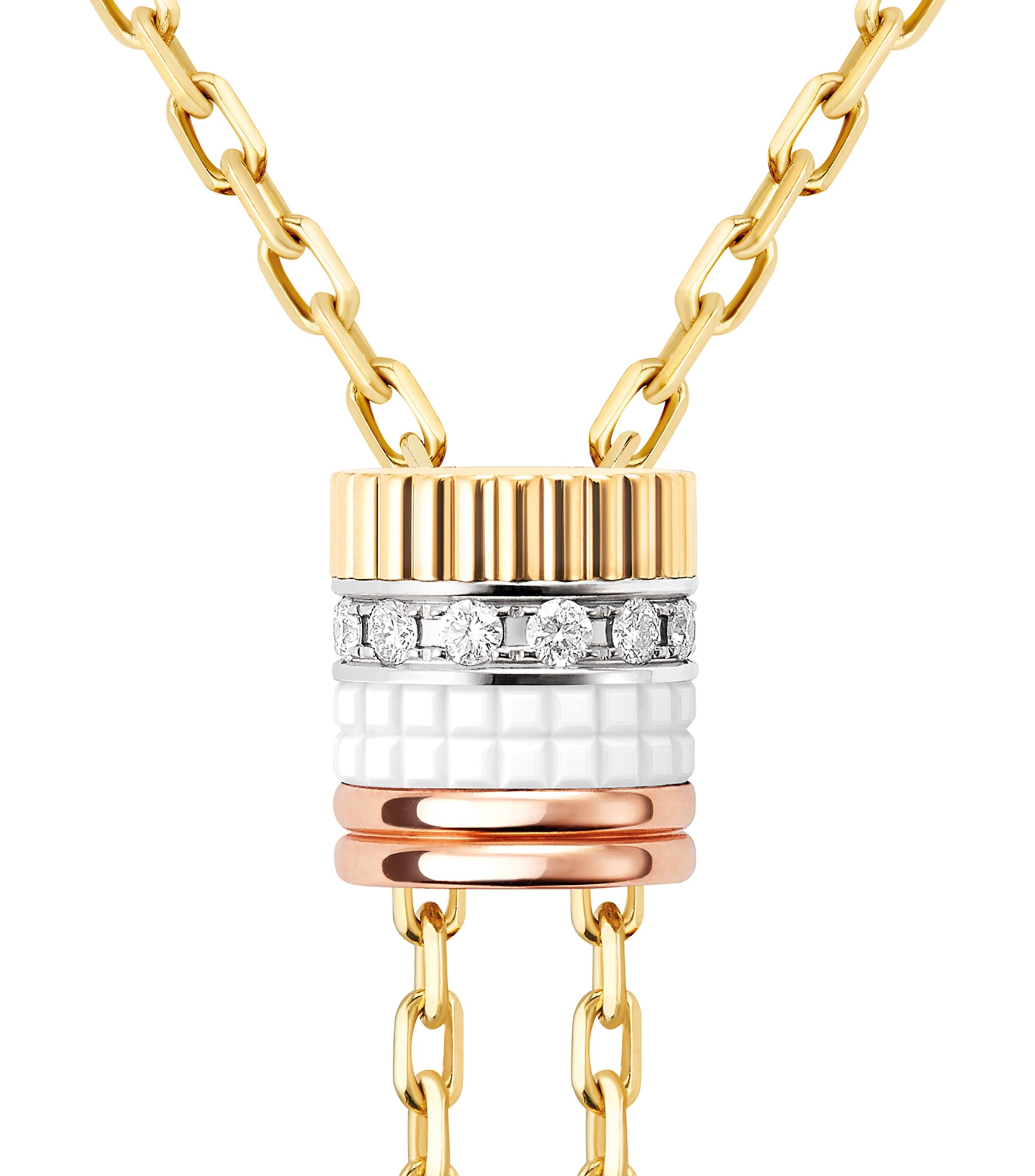 Mixed Gold and Diamond Quatre White Edition Necklace GOLD Image 3
