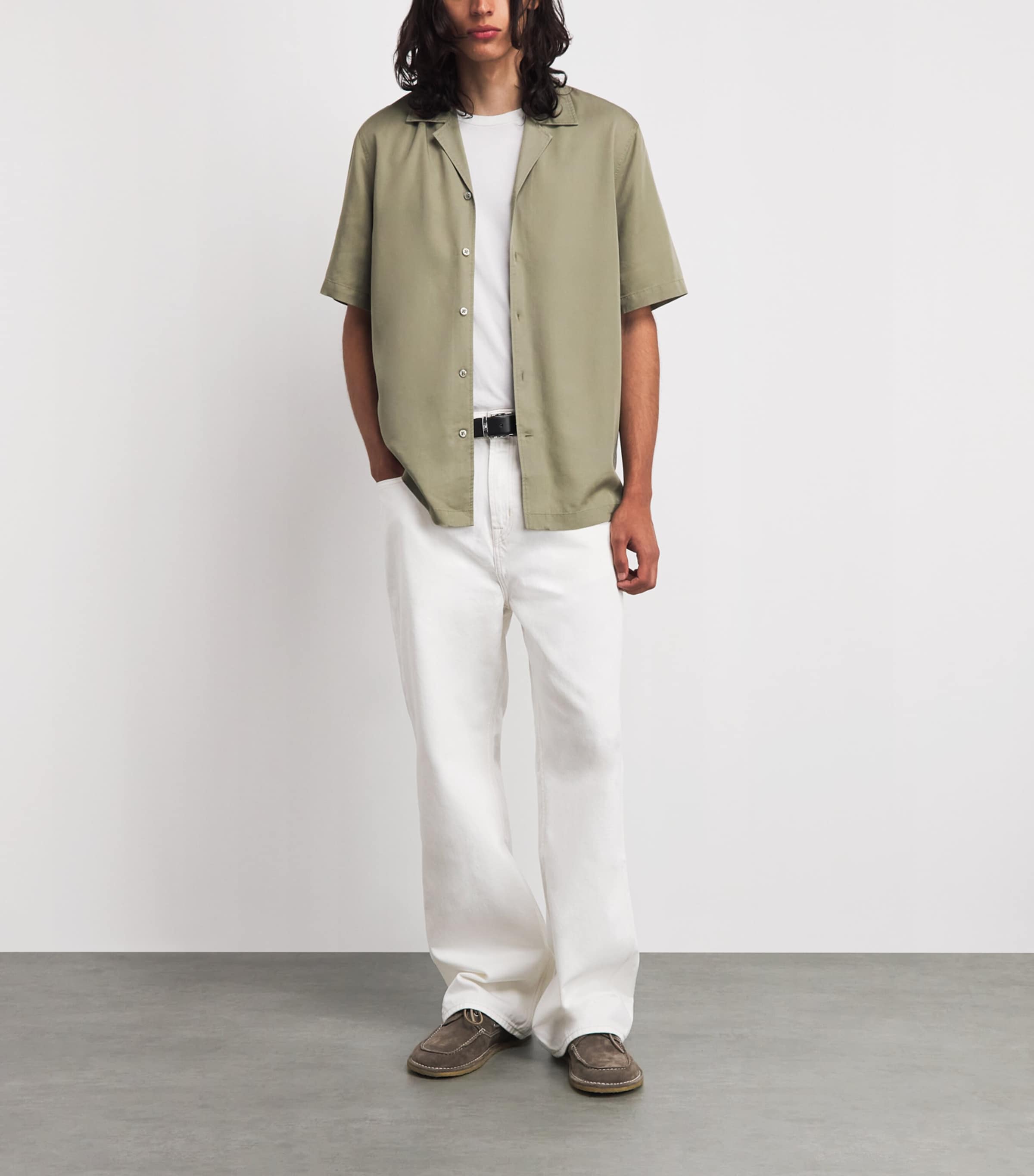 7 For All Mankind Mens Wide-Leg Jeans White Image 2