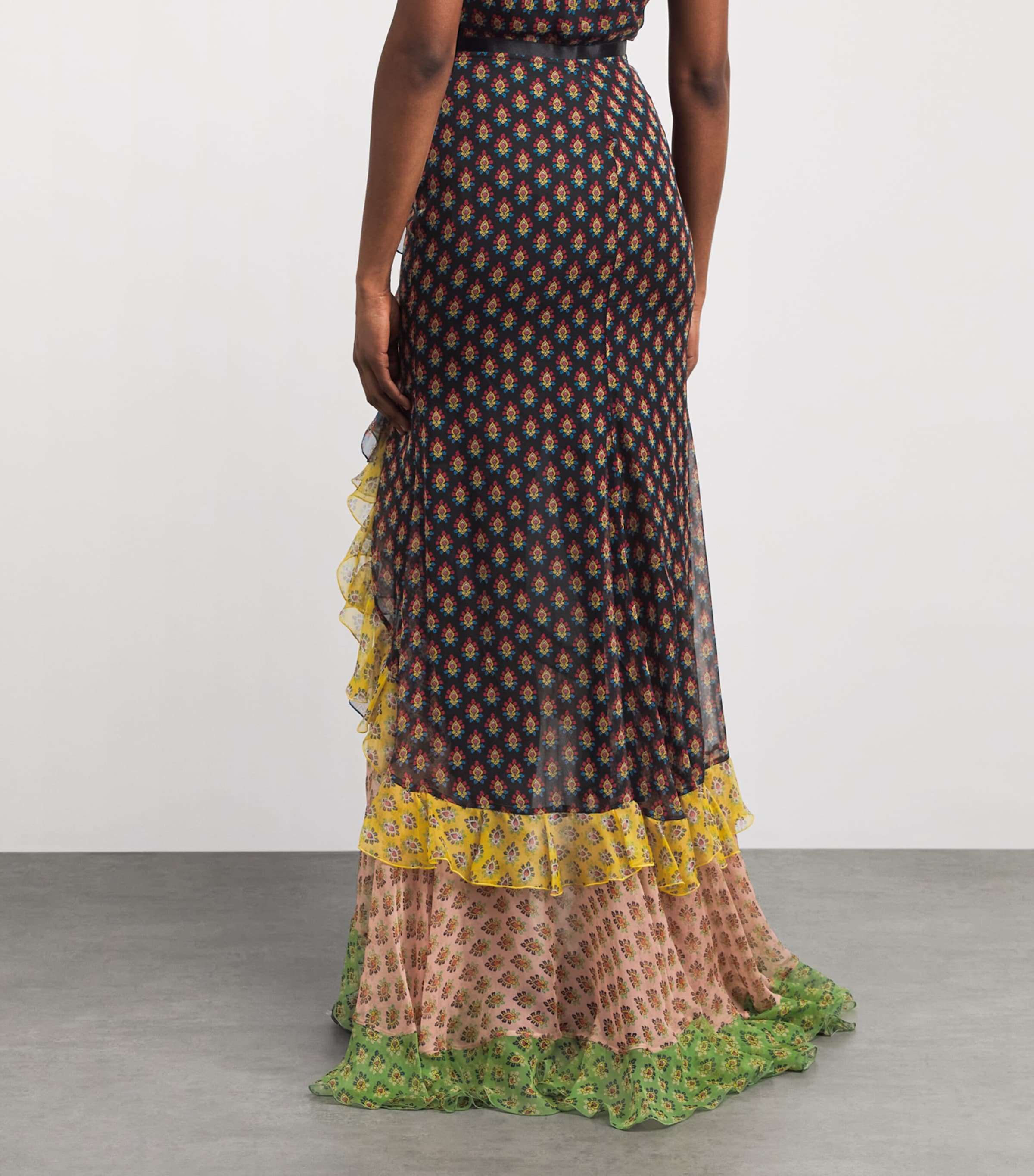 Etro Womens Silk Paisley Midi Skirt Black Image 5