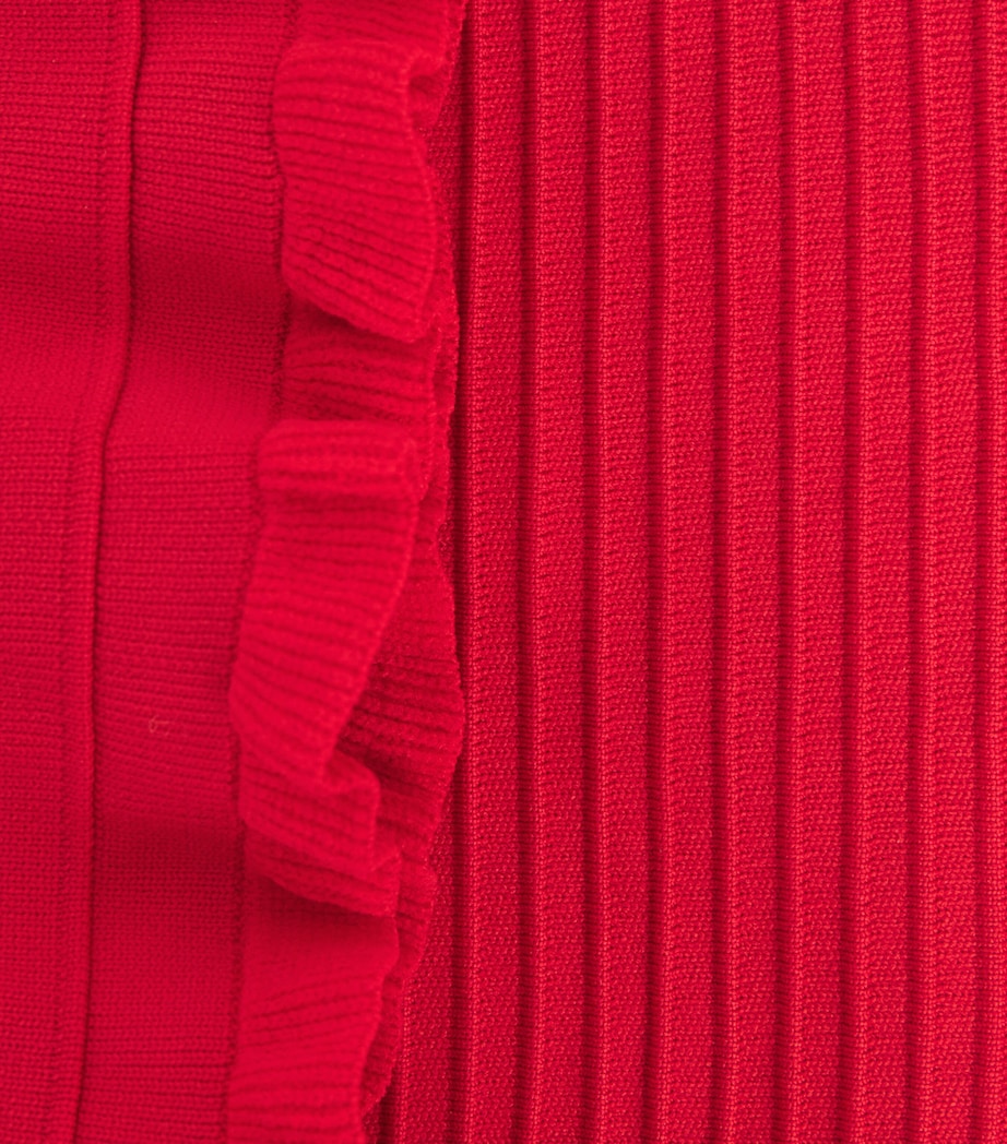 Maje Womens Ruffled Crop Top Red Image 6