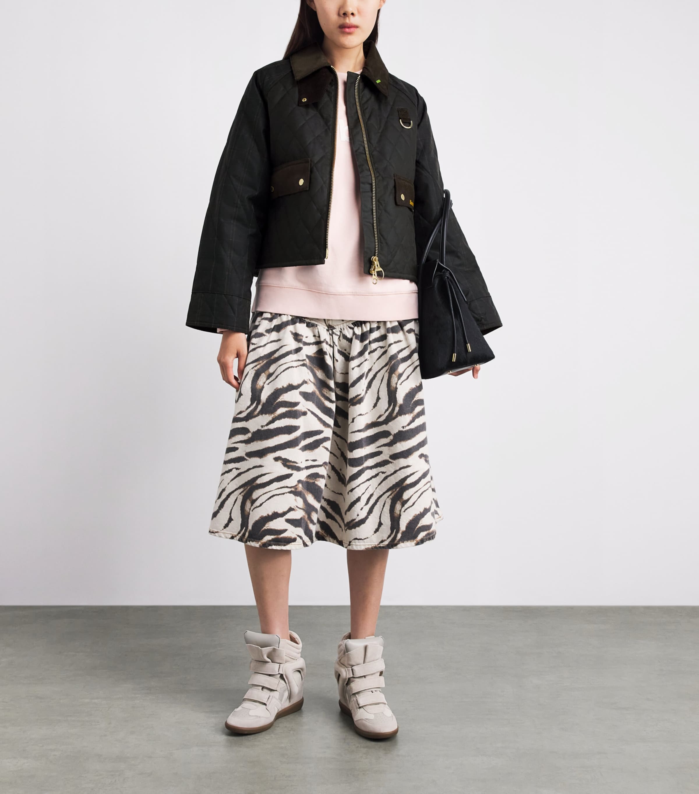 Barbour Womens Quilted Reimagined Icons Jacket Olive/classic Image 2