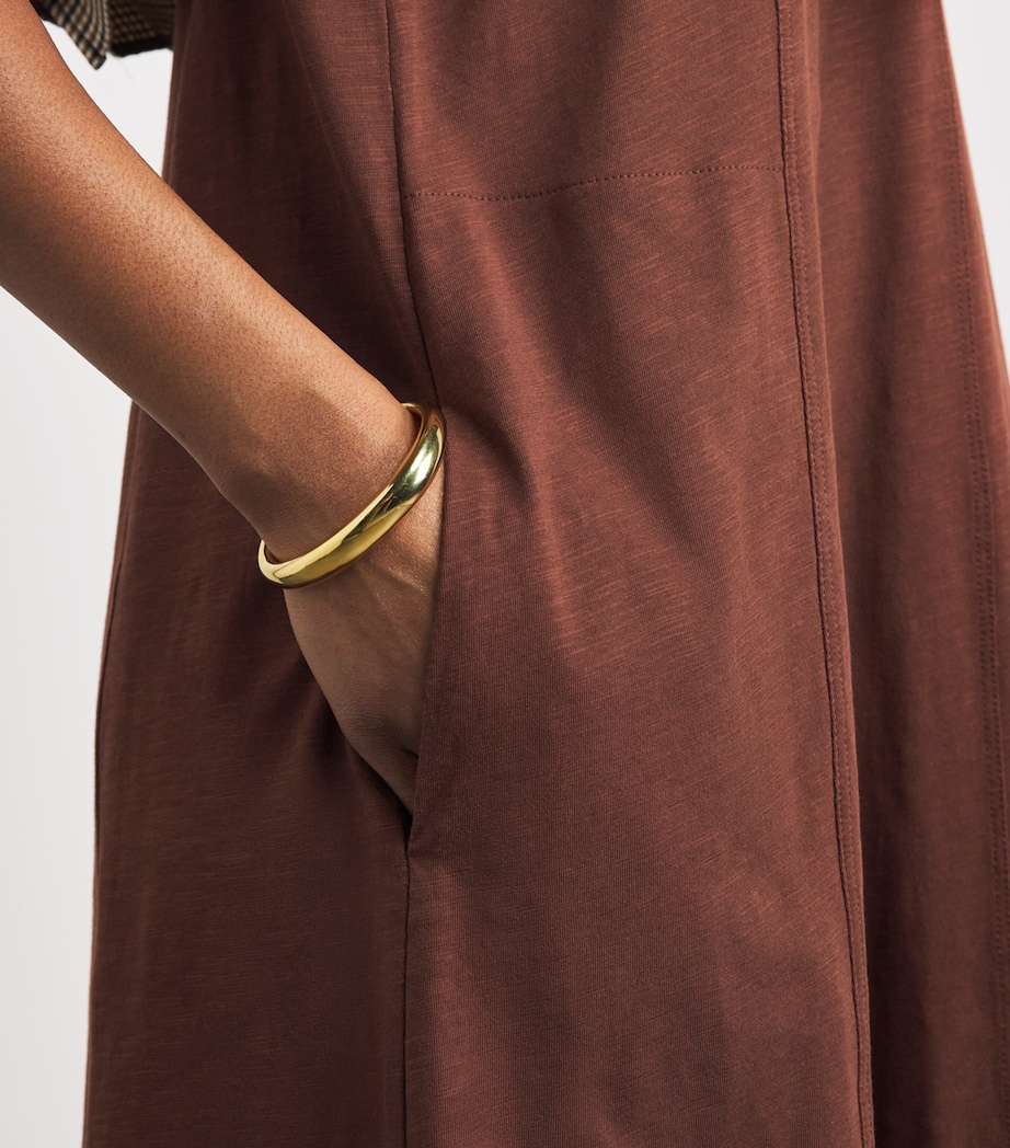 ME+EM Womens Organic Cotton Sleeveless Maxi Dress Cinnamon Brown Image 5